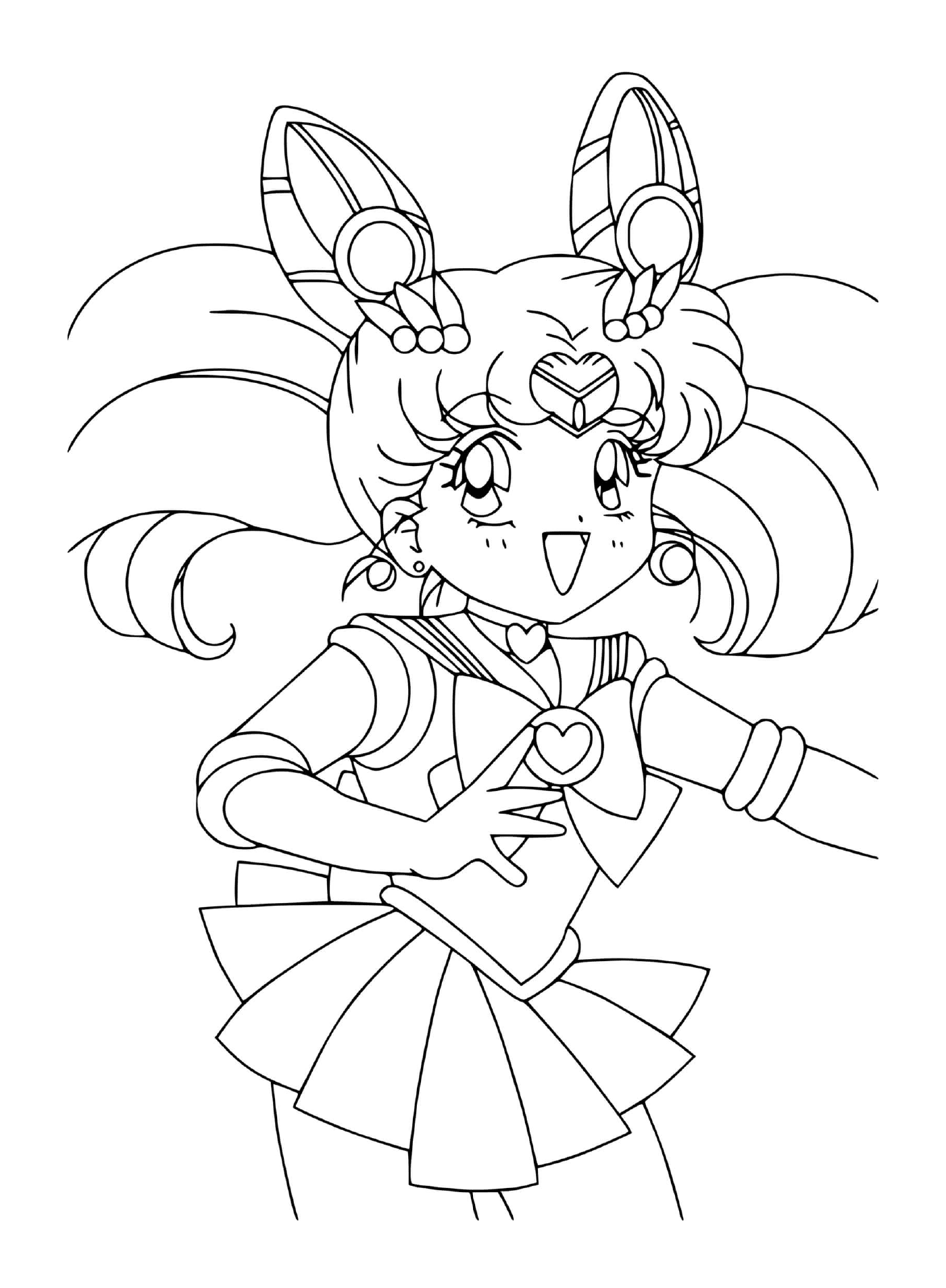  Junges Mädchen Sailor Mini Moon 
