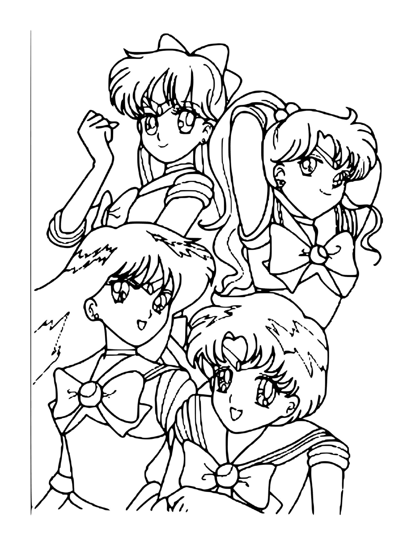  Gruppe von Menschen zusammen mit Sailor Moon 