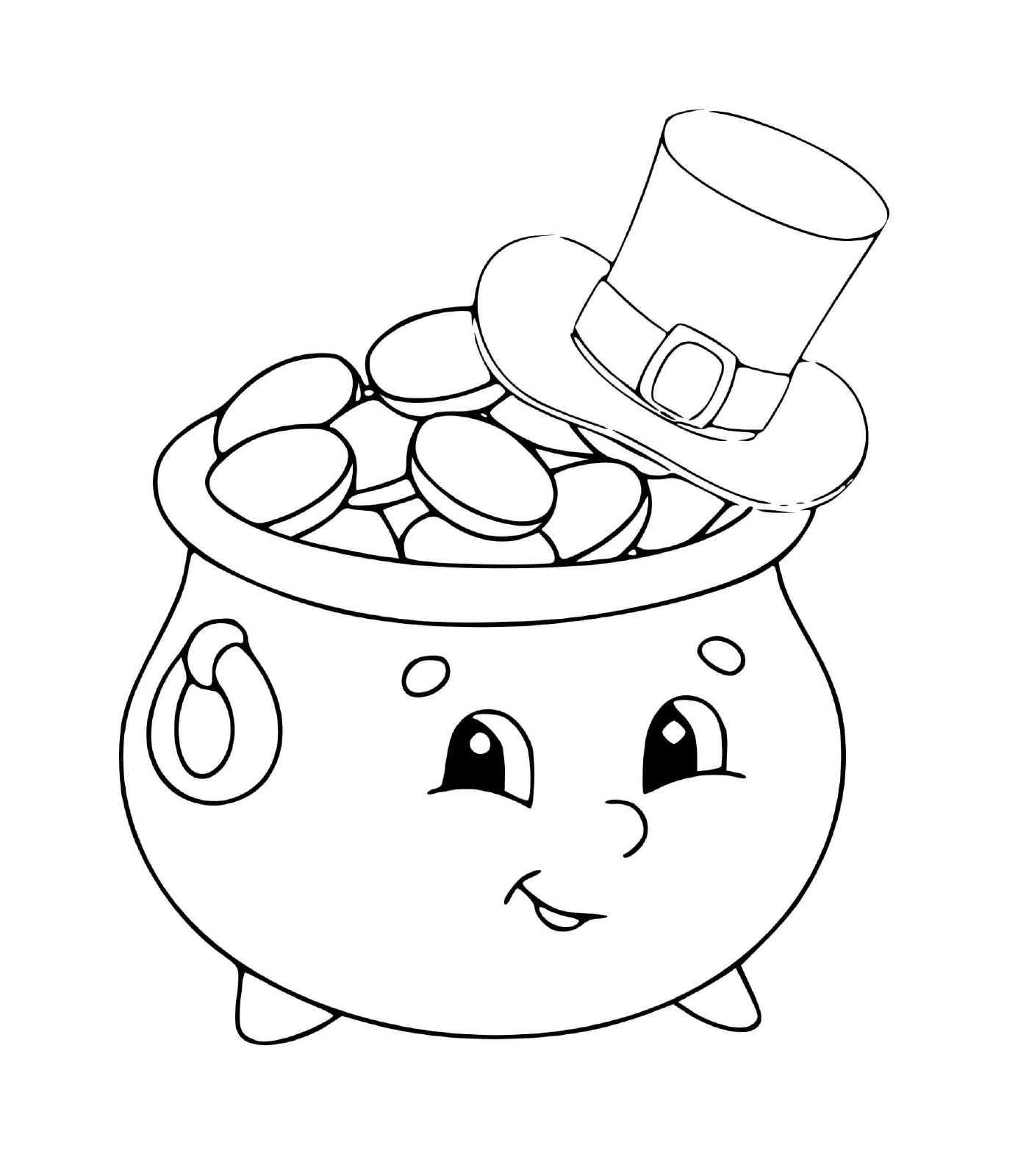  Gold pot with animated hat 