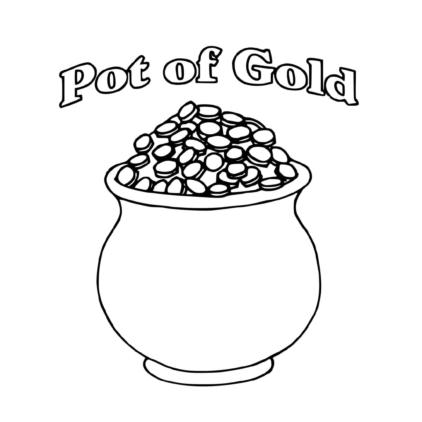  A pot of gold filled with coins for Saint Patrick's 