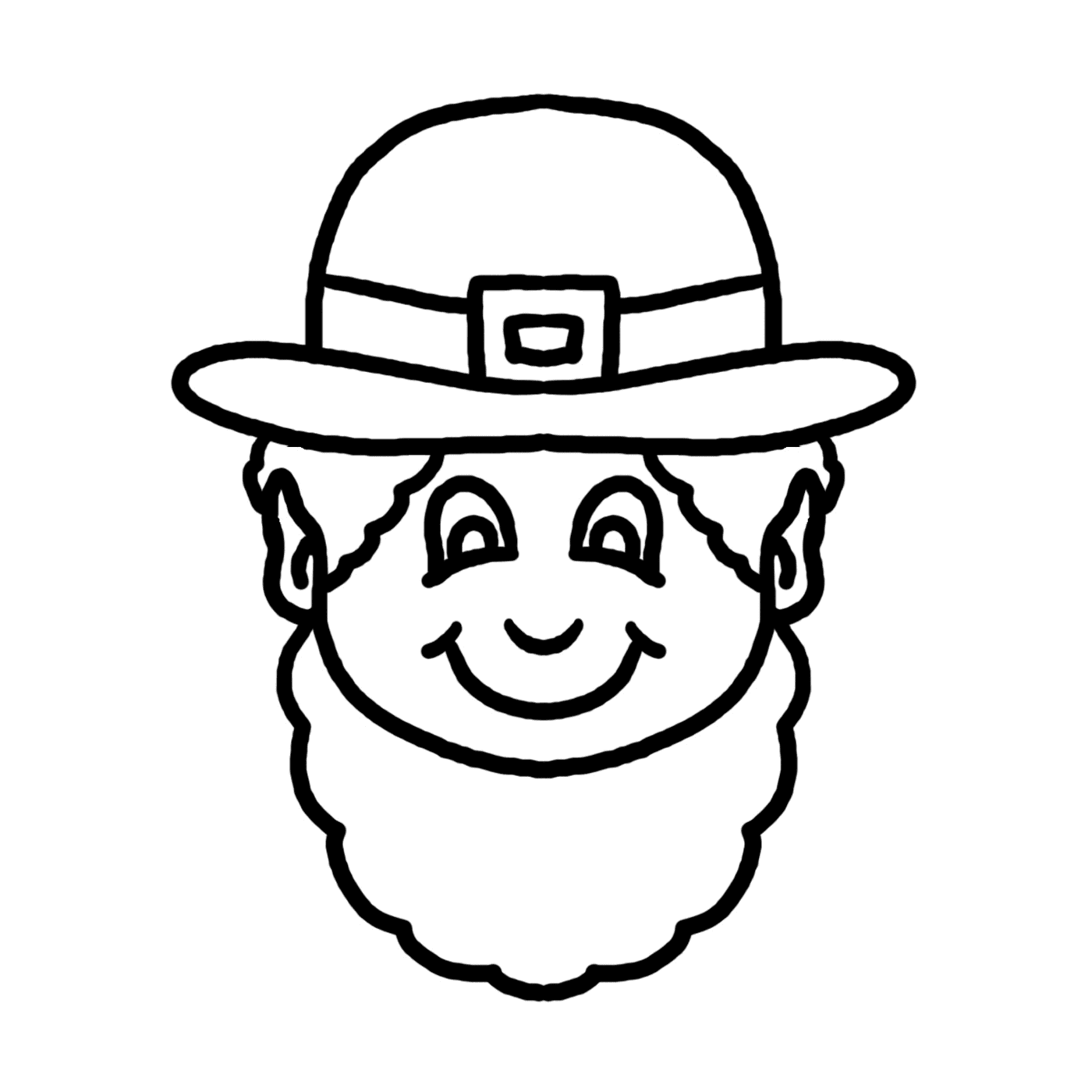  Face of leprechaun in black and white 