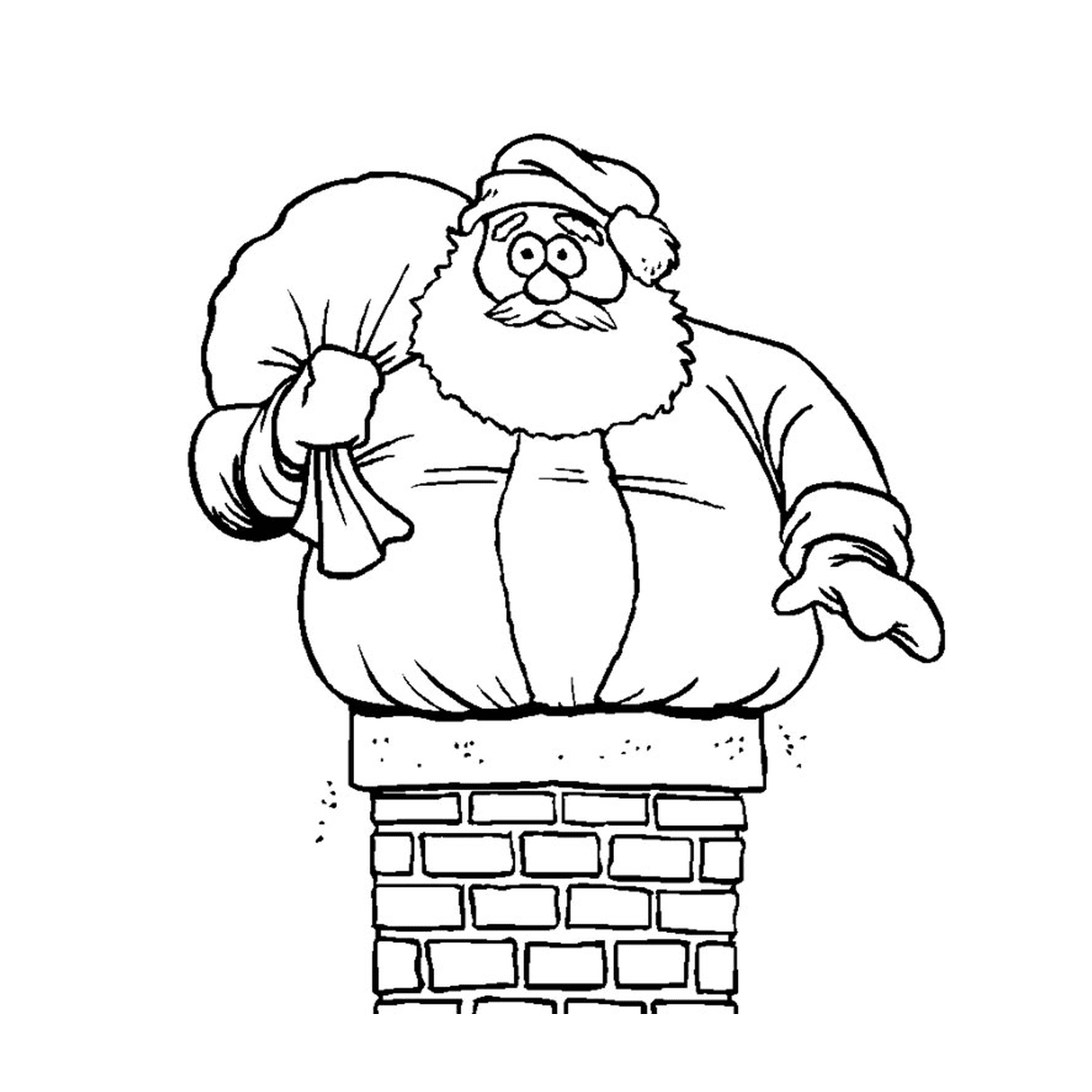  Weihnachtsmann auf einem Kamin 