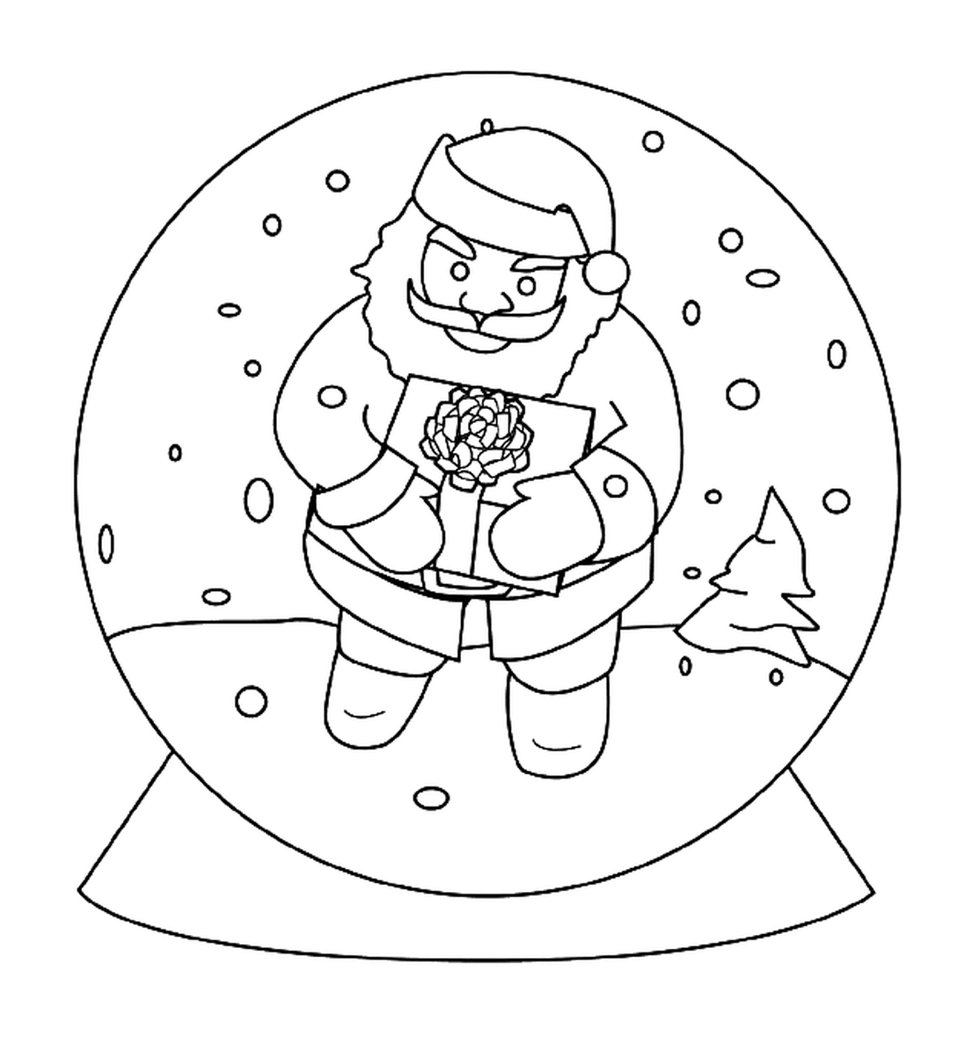  Санта в снежном шаре 