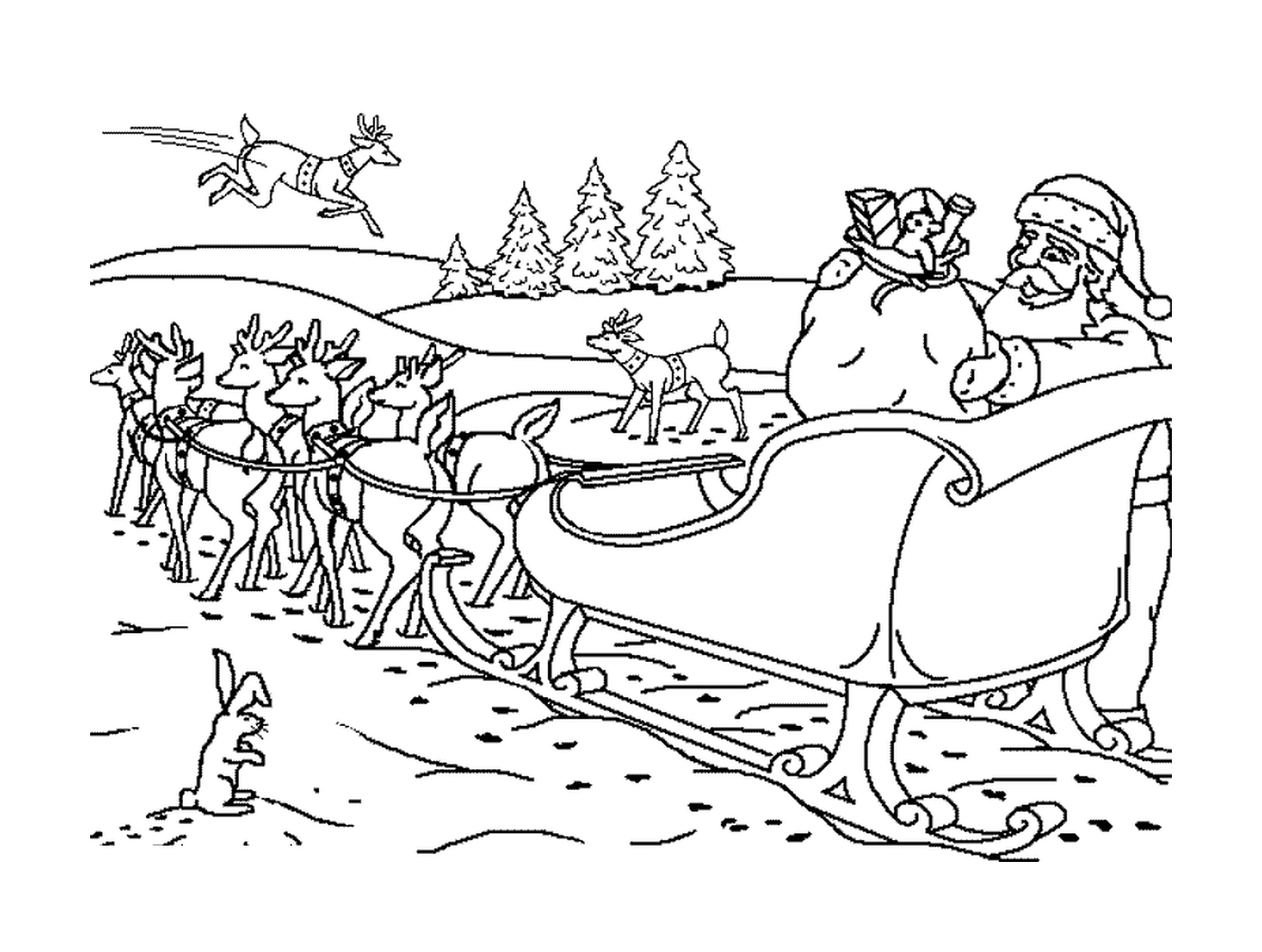  Magic sled with reindeer 