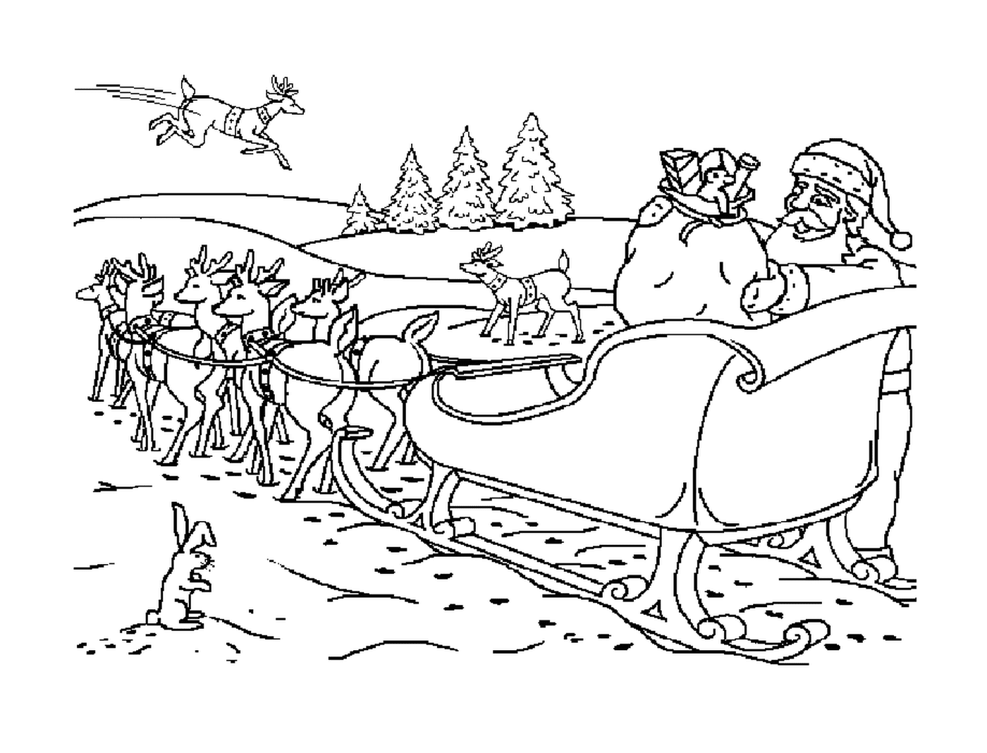  Santa preparing her gift sled 