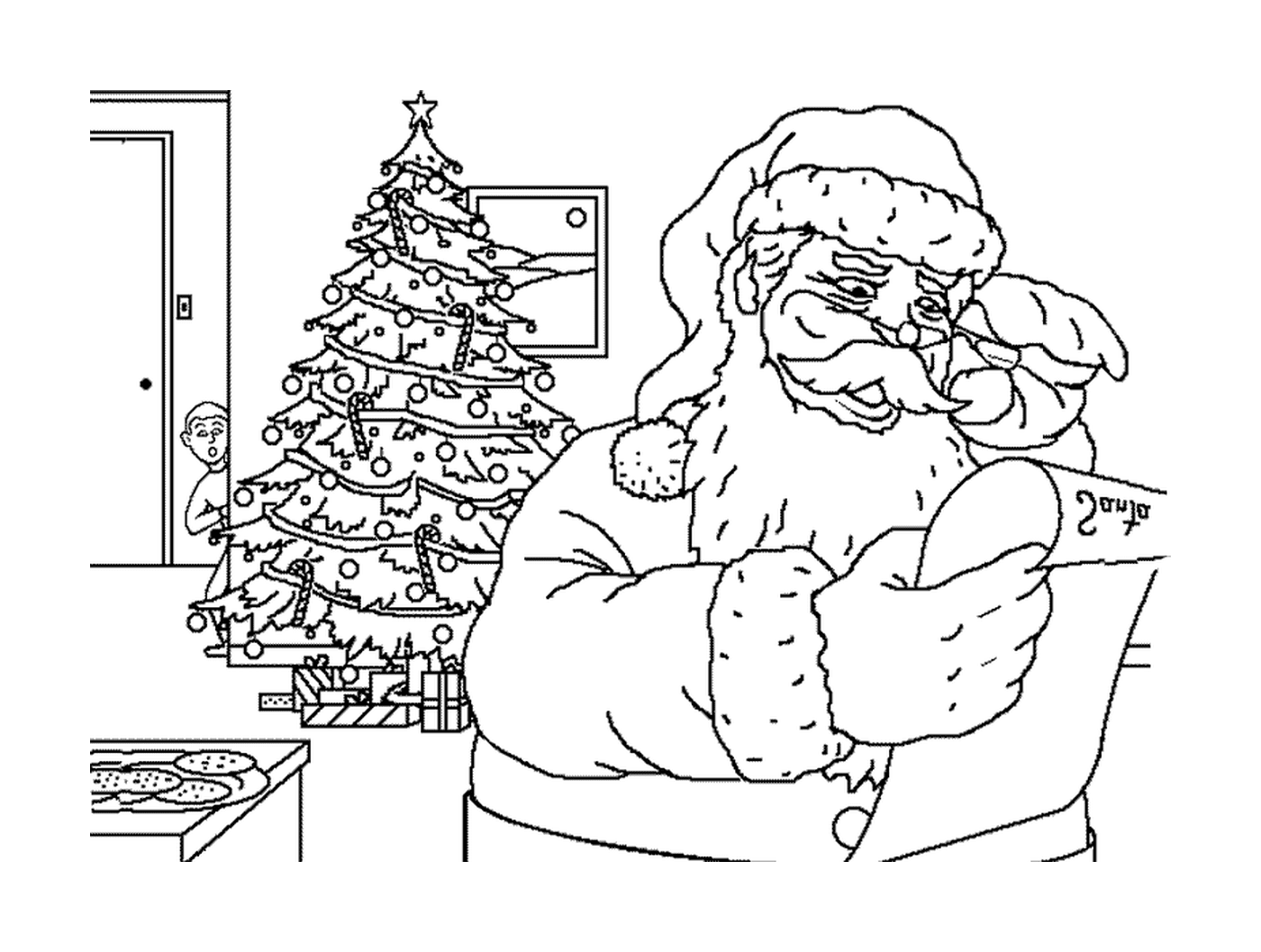  Weihnachtsmann in einem Haus 