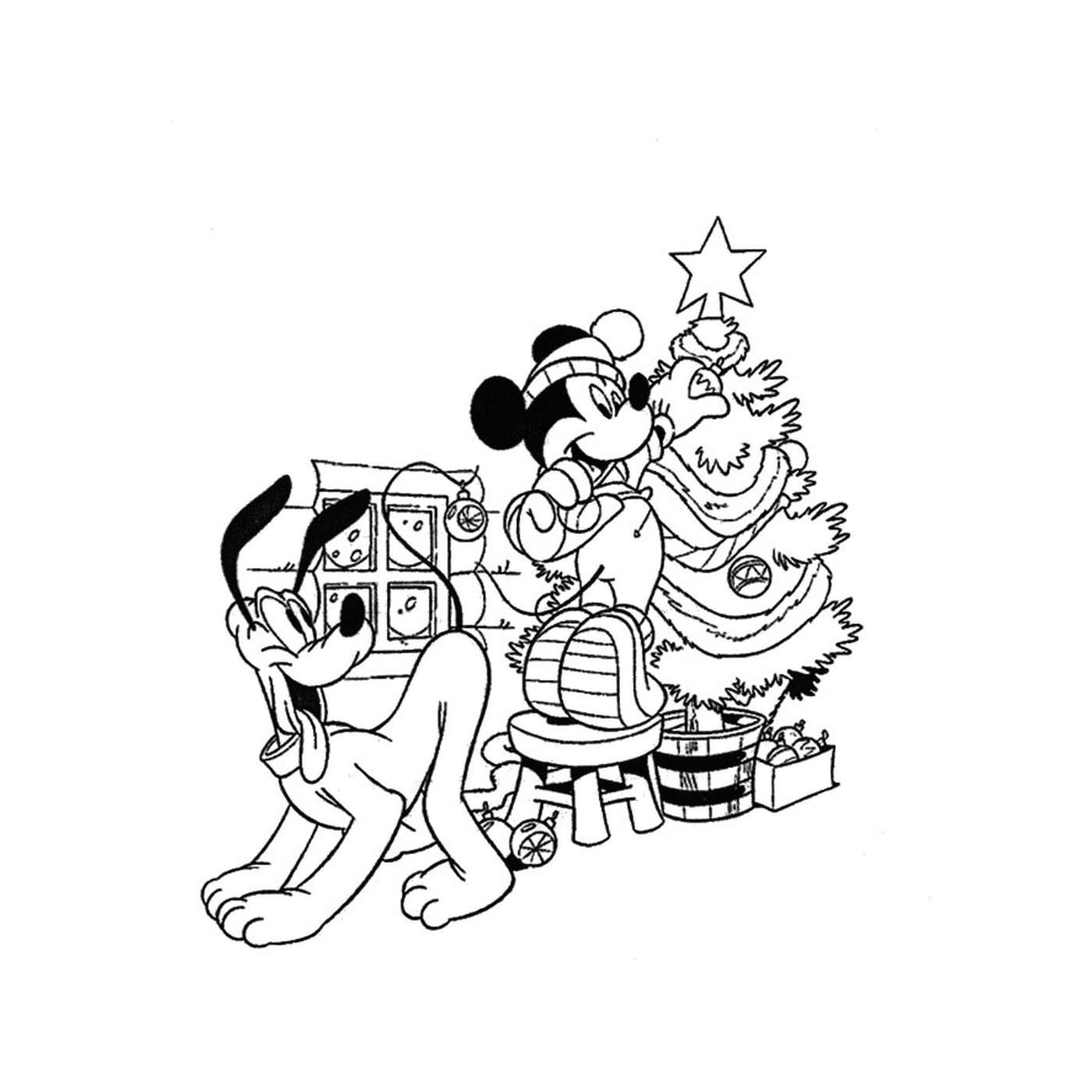  Mickey, árbol de Navidad, jardín de infantes 