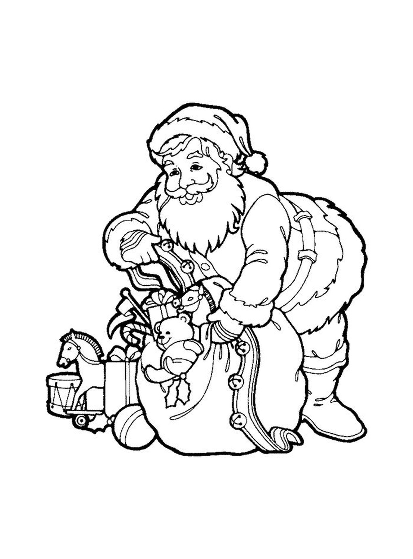  Babbo Natale con una borsa di regali 