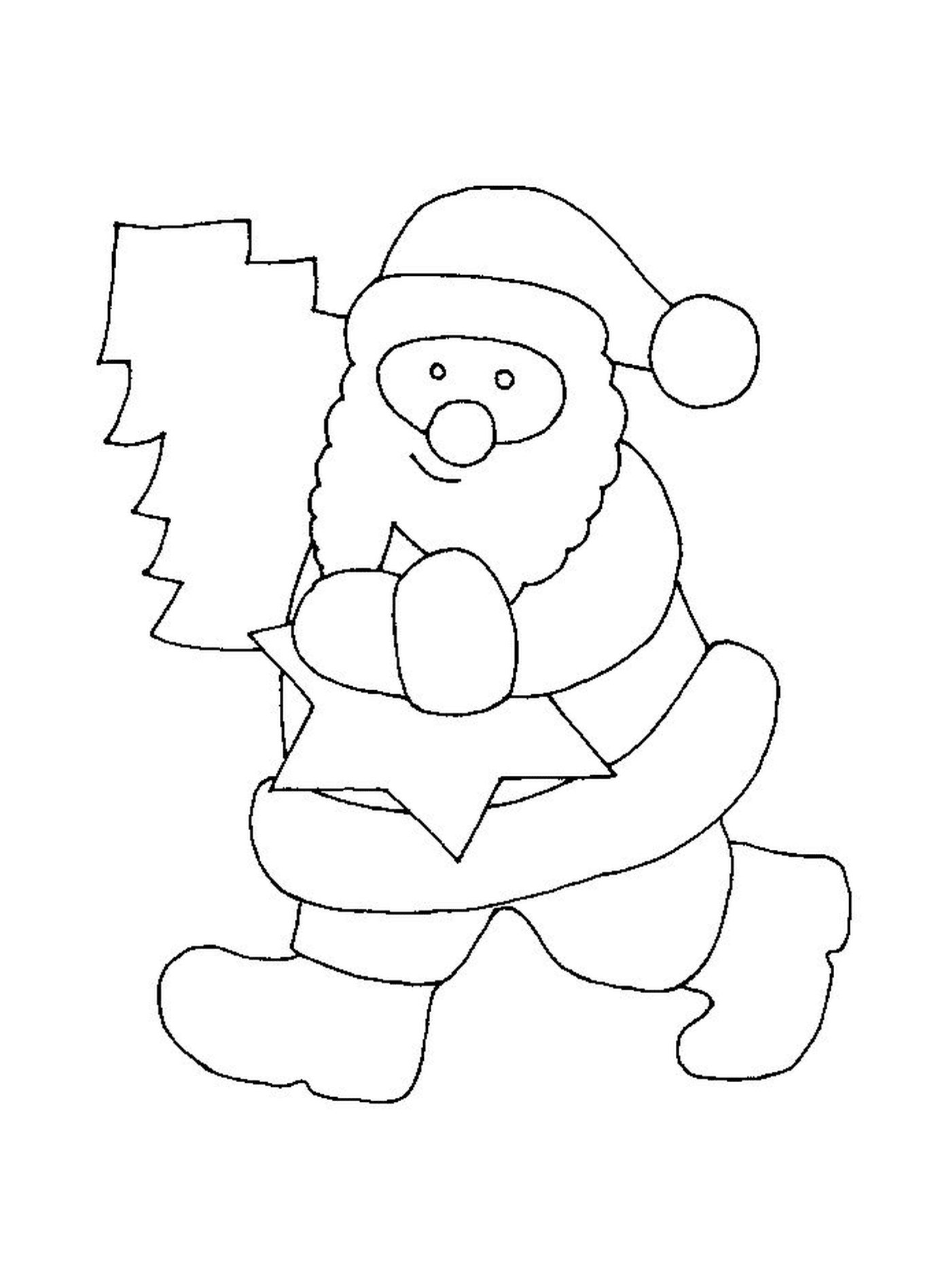  Simple Santa Claus con una estrella 