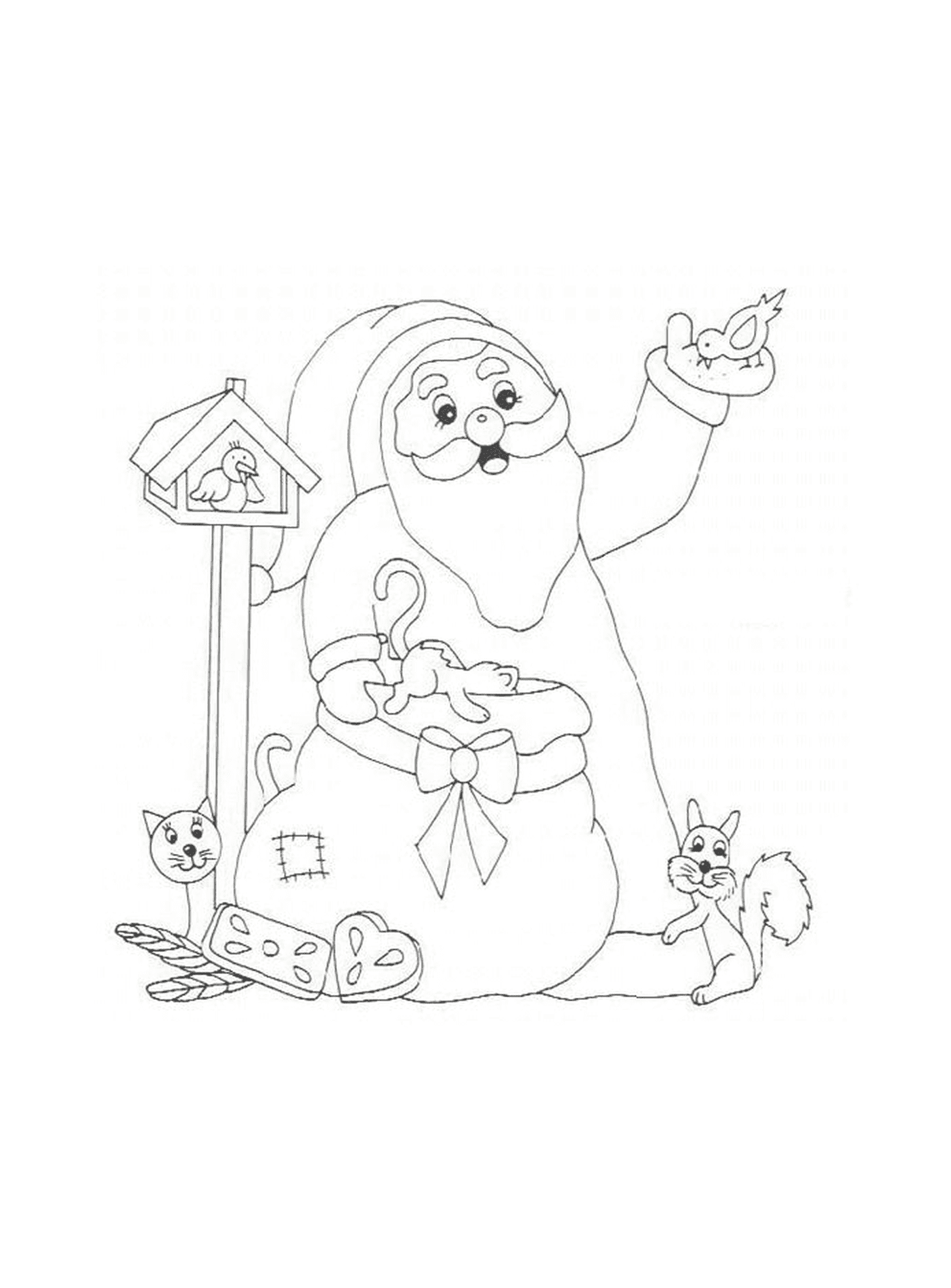  Babbo Natale con uno scoiattolo 