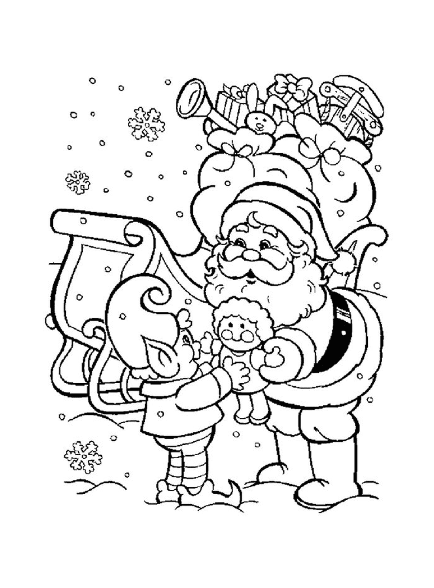  Babbo Natale con un elfo 