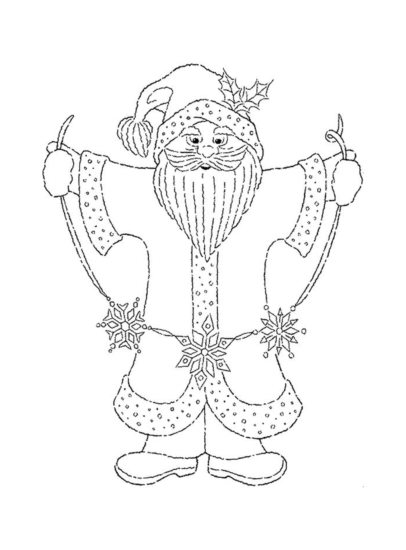  Santa Claus with a garland 