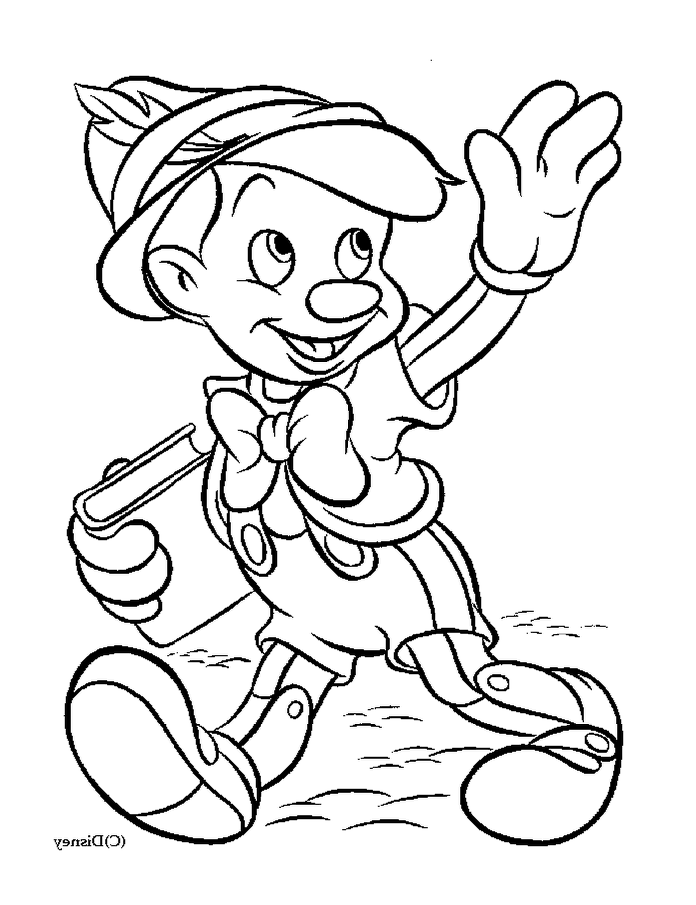  Pinocchio on the way to school 