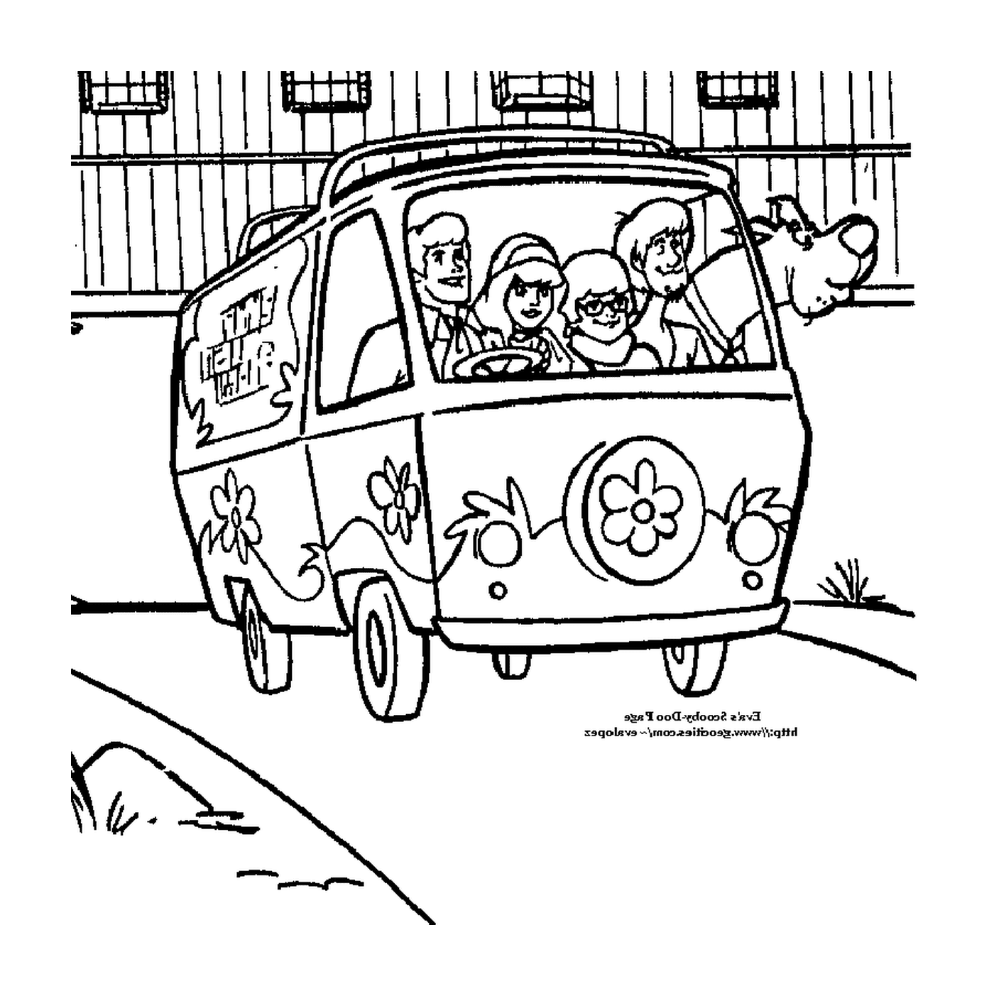  Una furgoneta con gente dentro 