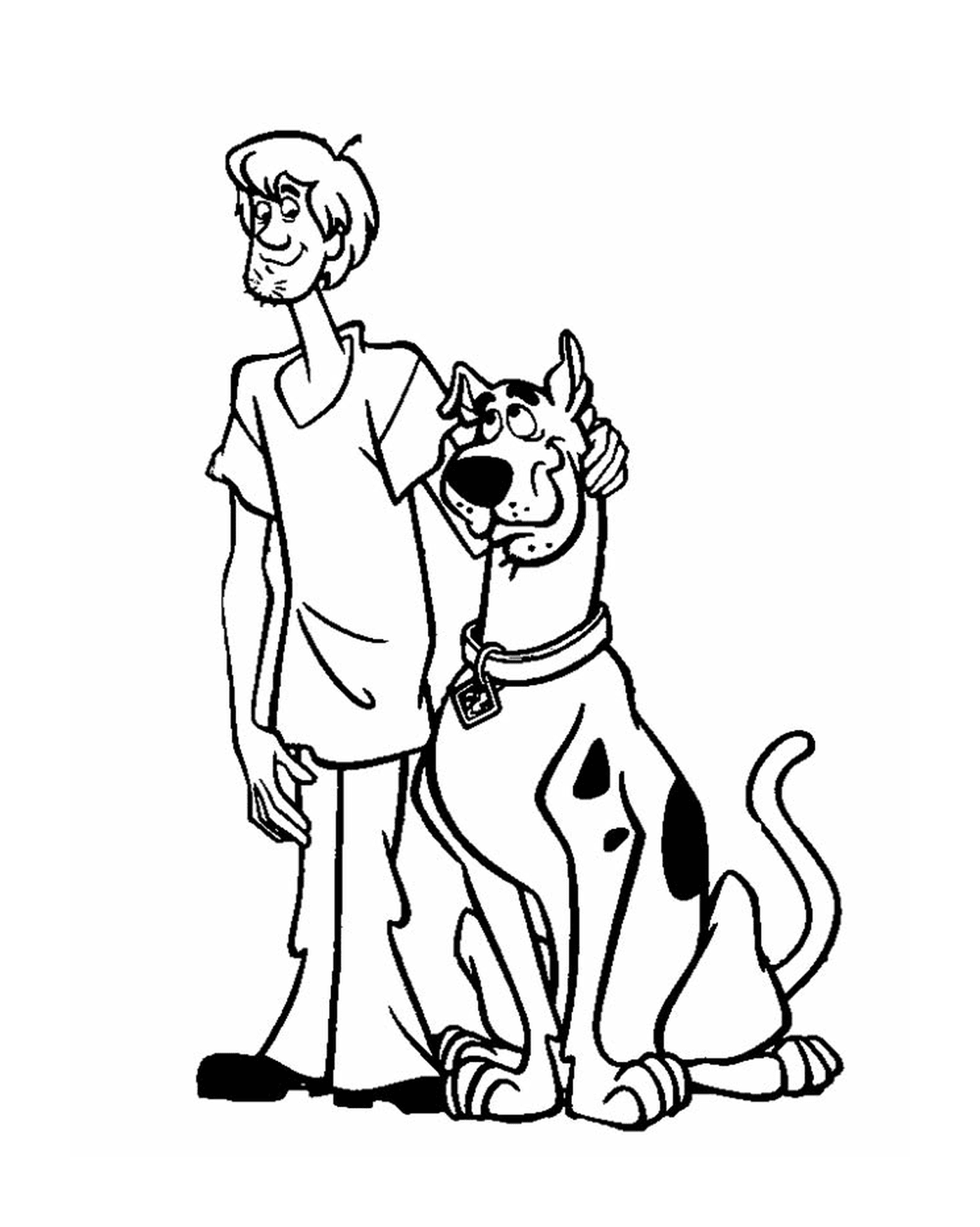  A man and a dog 