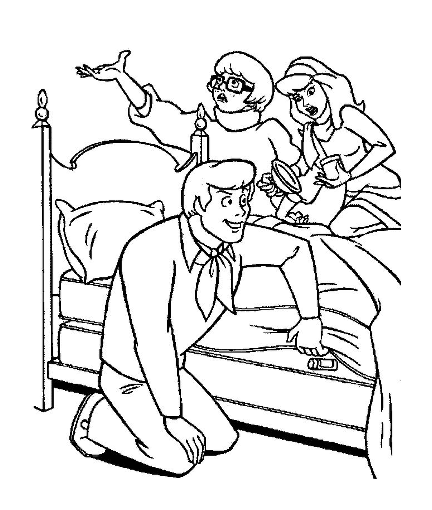  Fred finds a clue under the mattress on the bed 