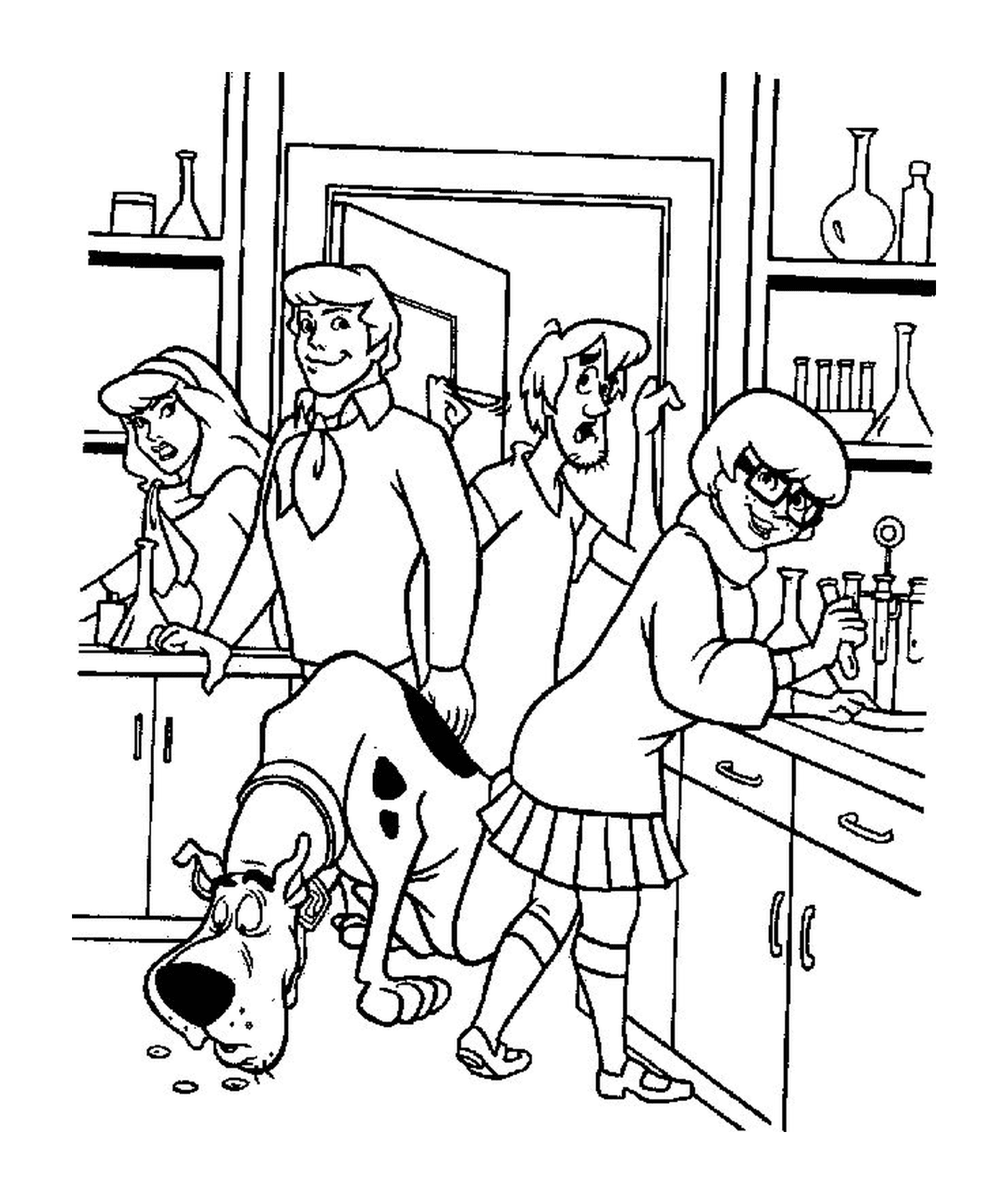  Scoubidou and his gang in a lab 