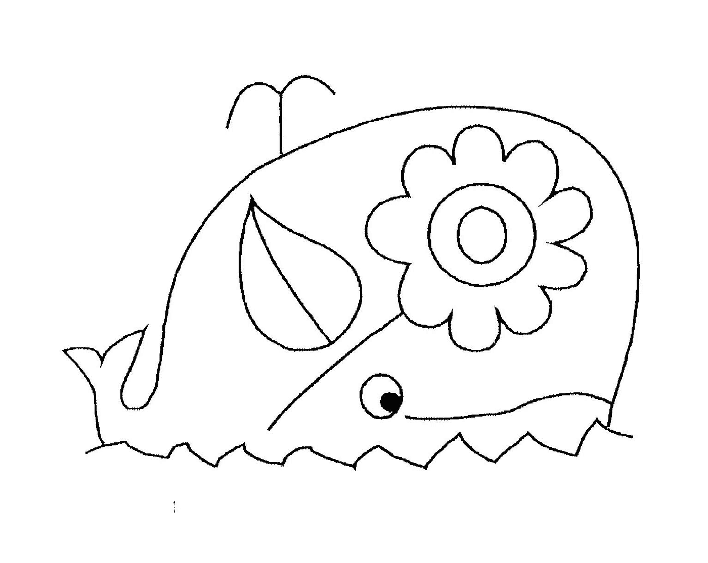  una balena con un fiore 