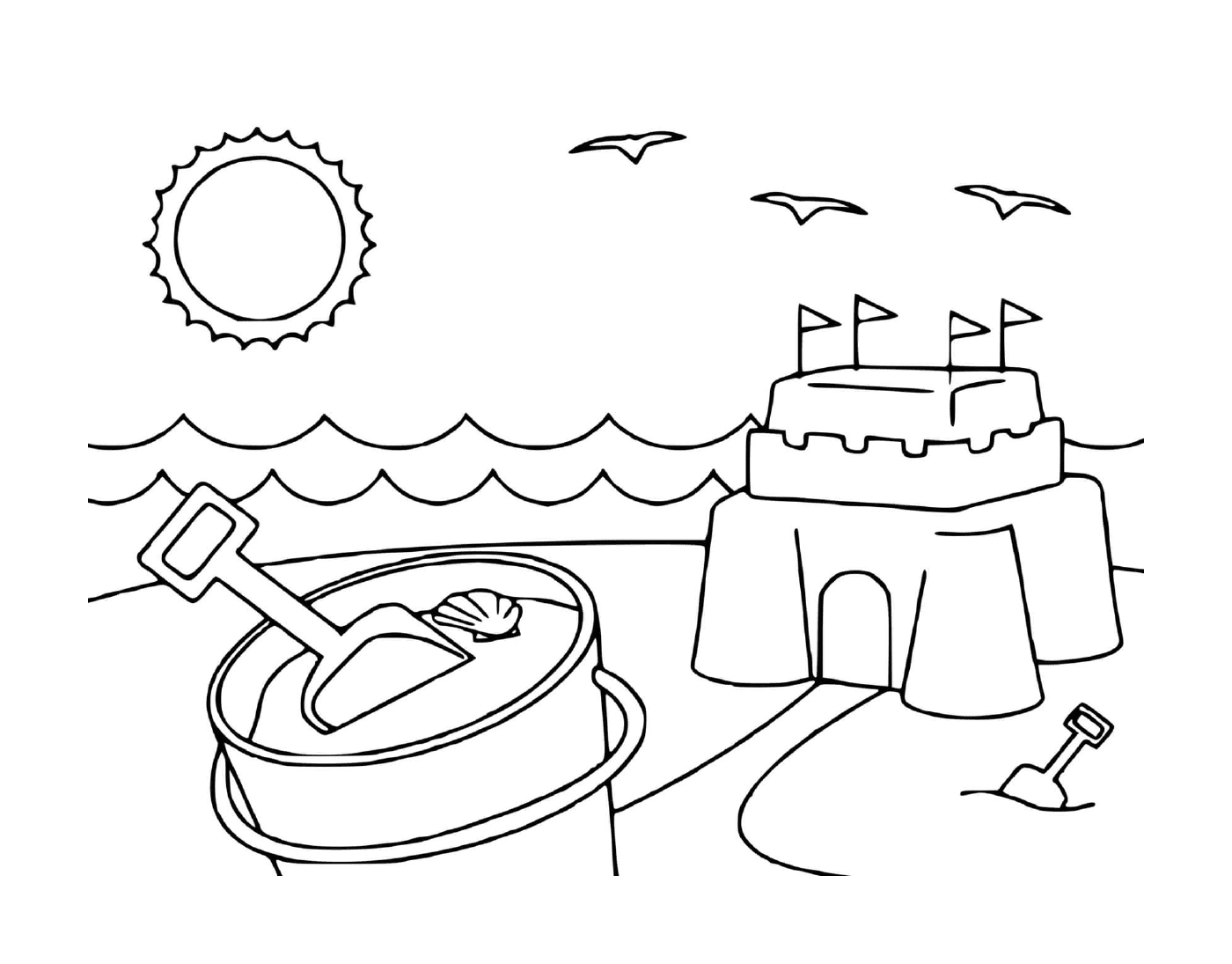  Castello di sabbia sulla spiaggia 
