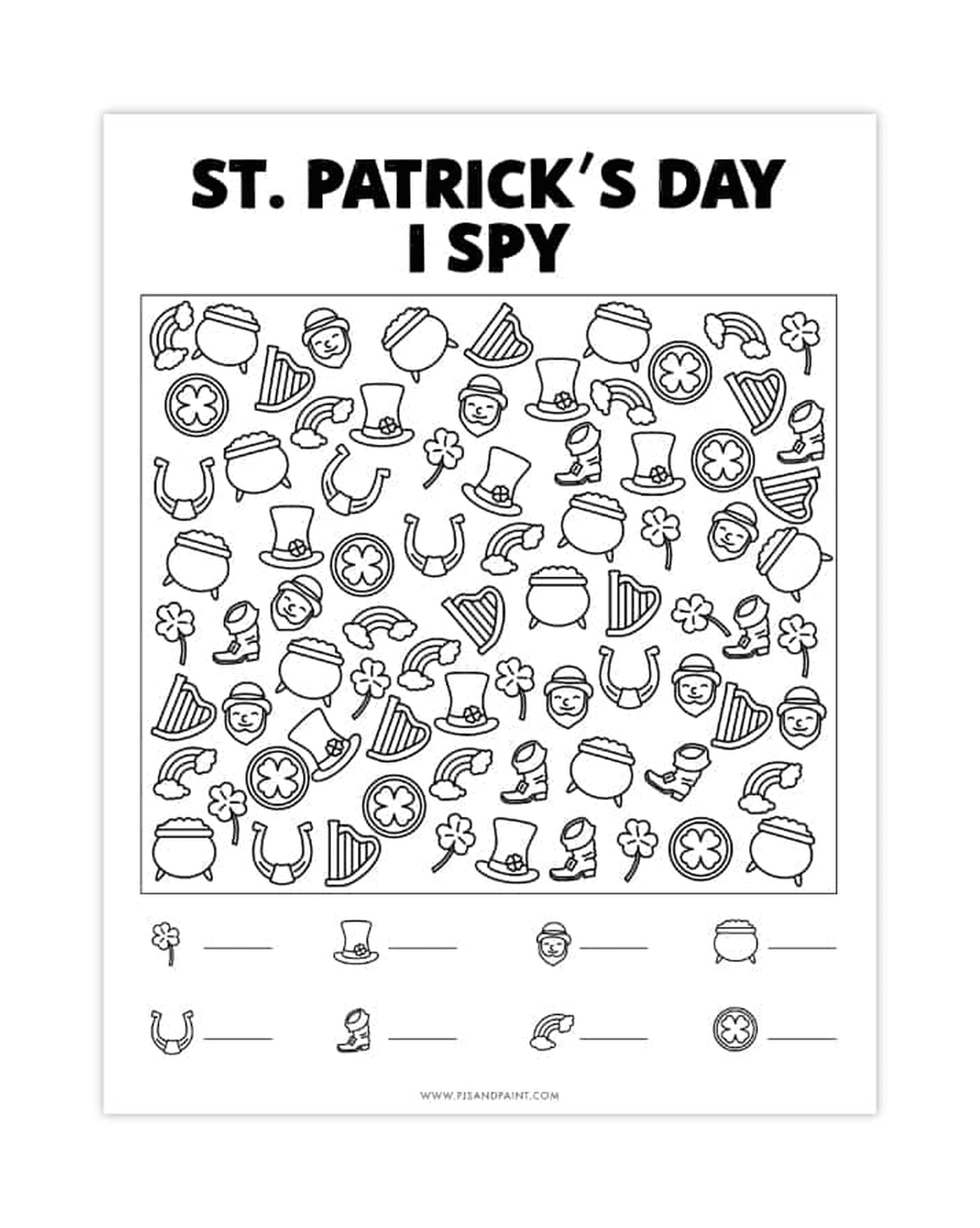 St Patricks Day I Spy Game Search and find 