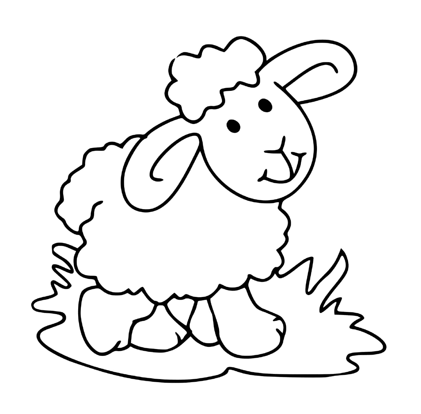  Mouton friedliches Gras zerrieben 