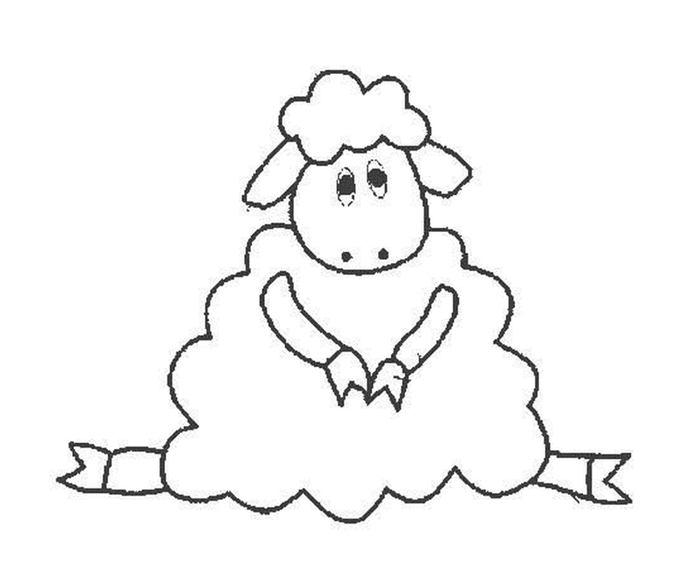  Sheep sitting on cloud 