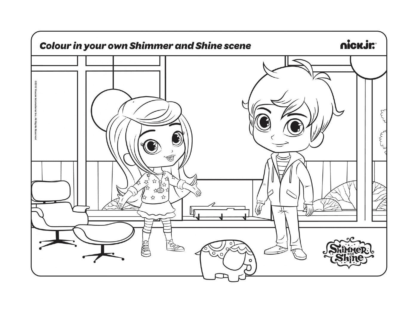  Color your own Shimmer and Shine scene 