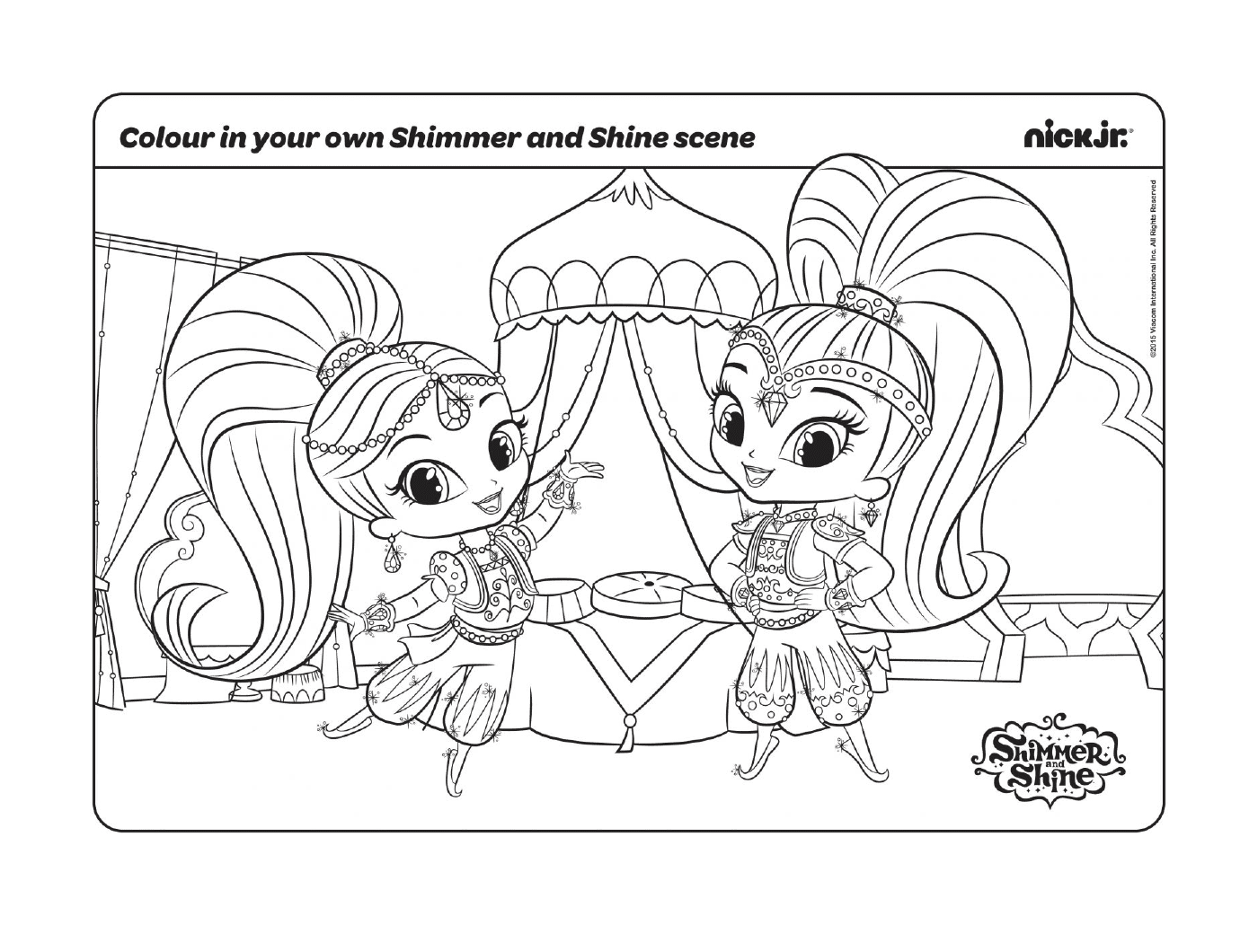  Have fun with Shimmer and Shine's coloring page 