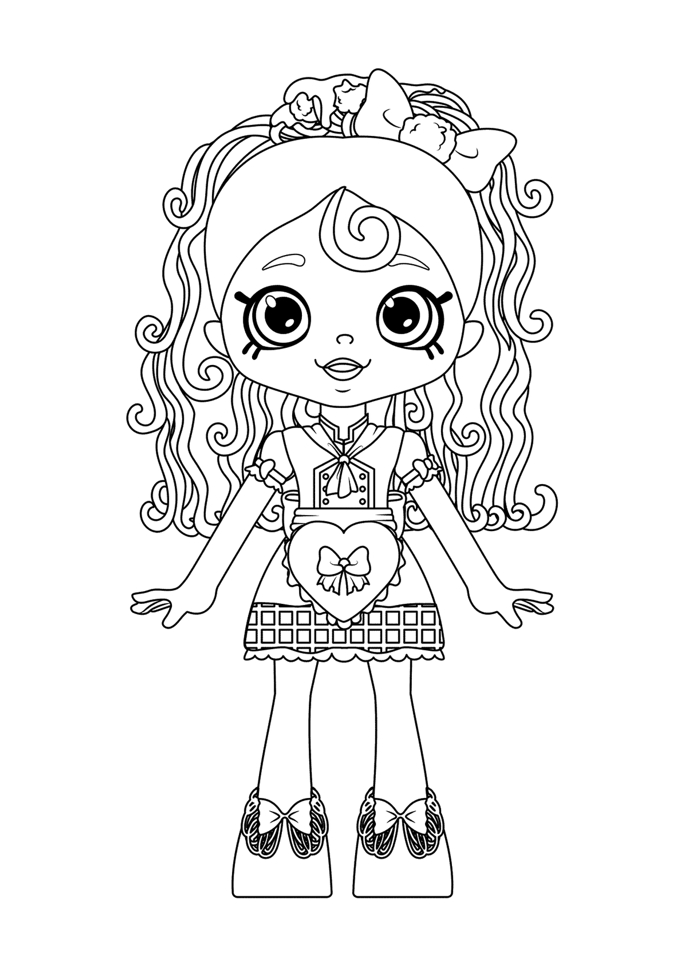  A girl with a spaghetti doll 