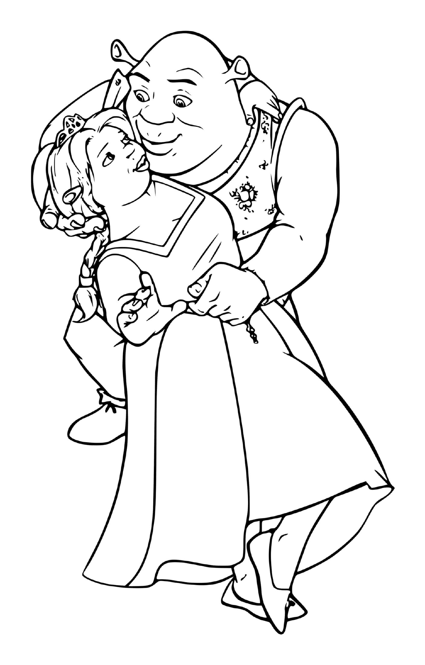  An old man holding a little girl in his arms 