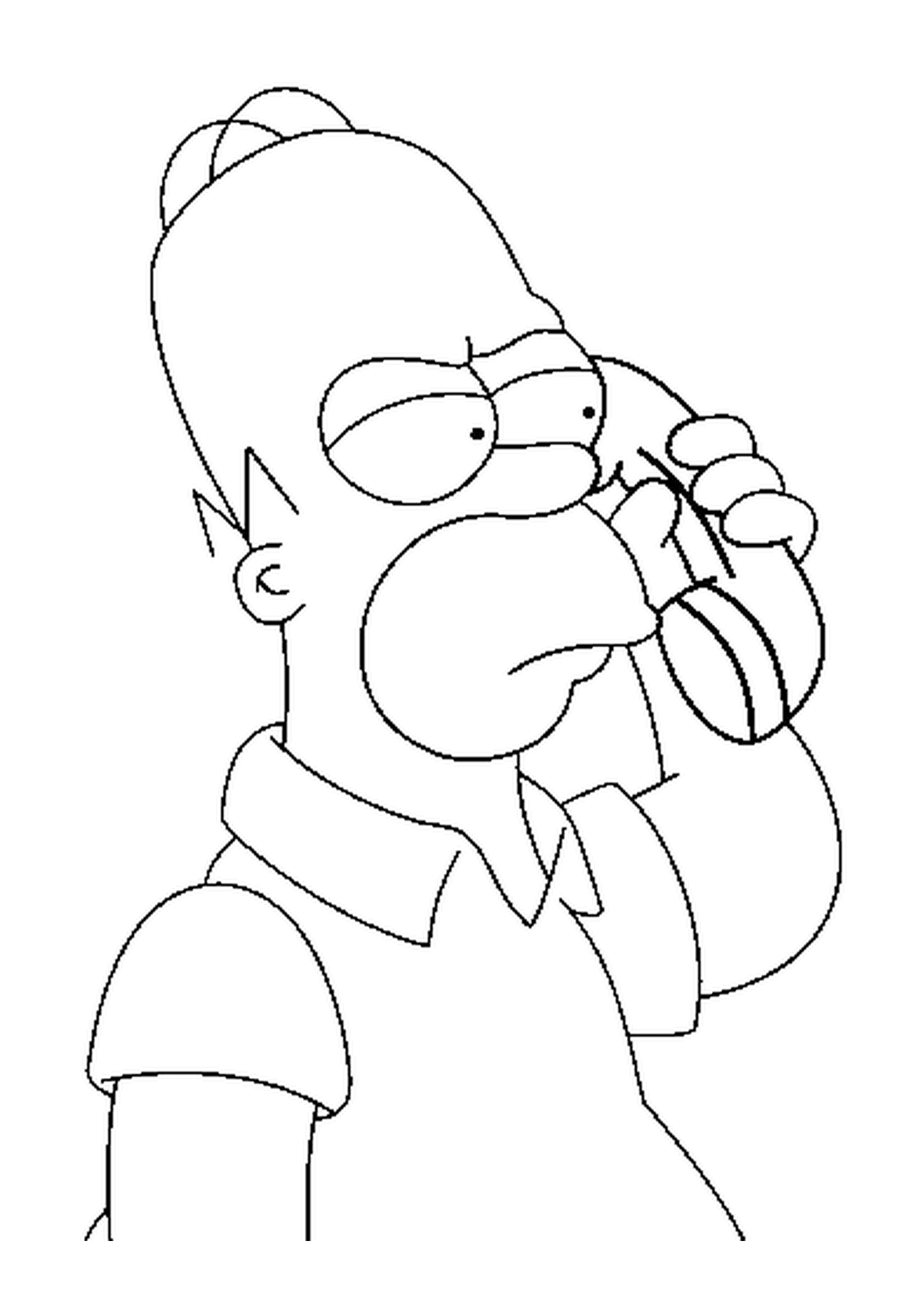  Homer's talking on the phone 