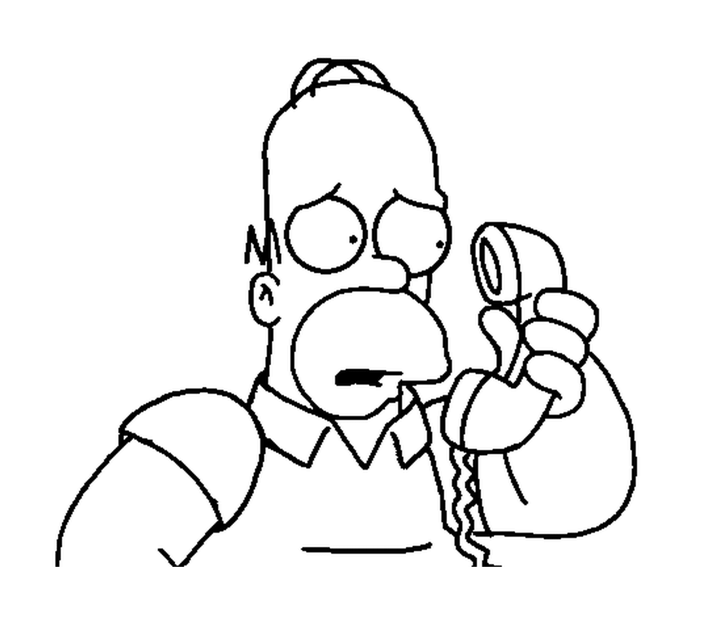  Homero preocupado por el teléfono 