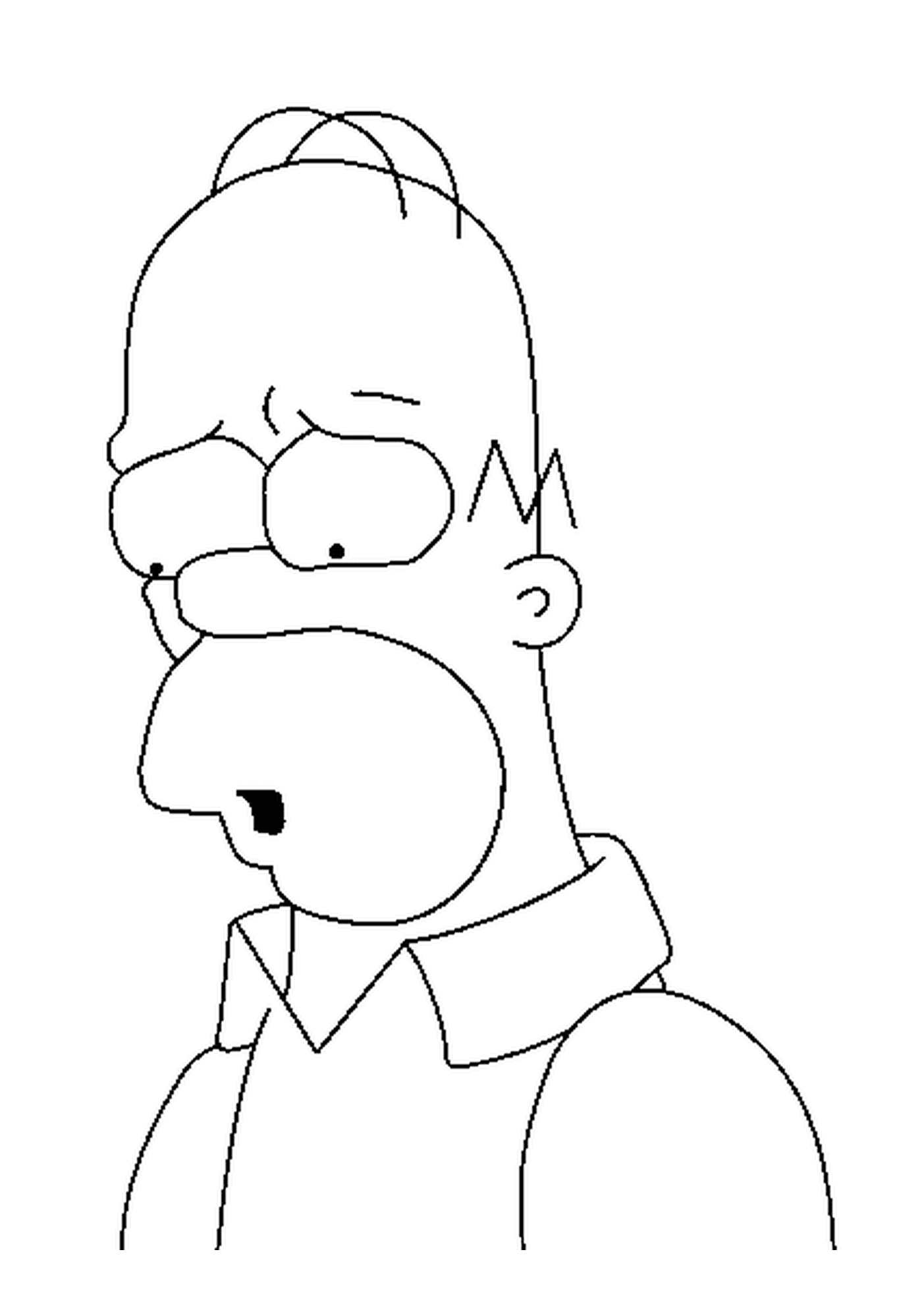  Homer Simpson, trauriges Gesicht 