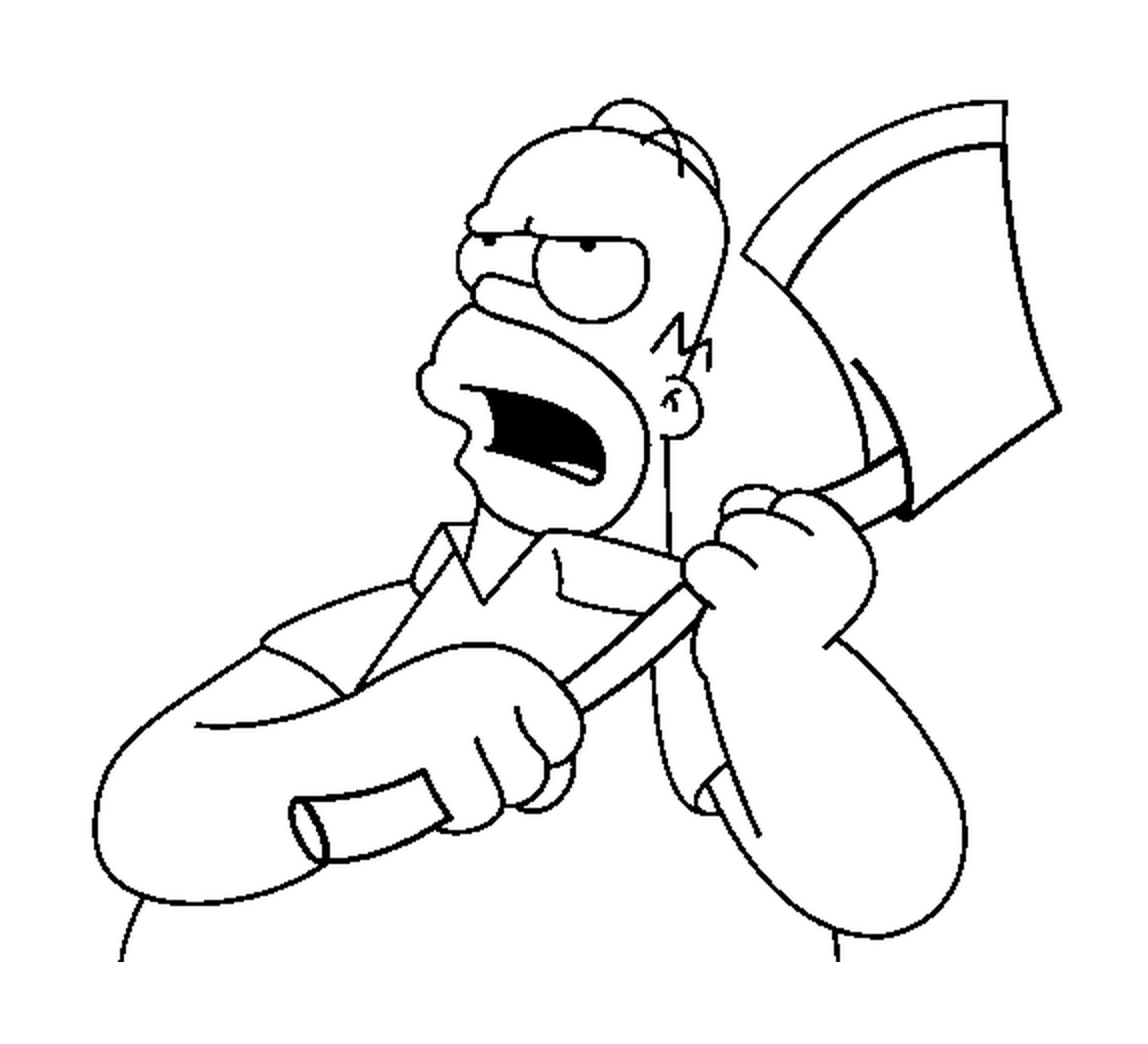  Homero con un hacha en la mano 