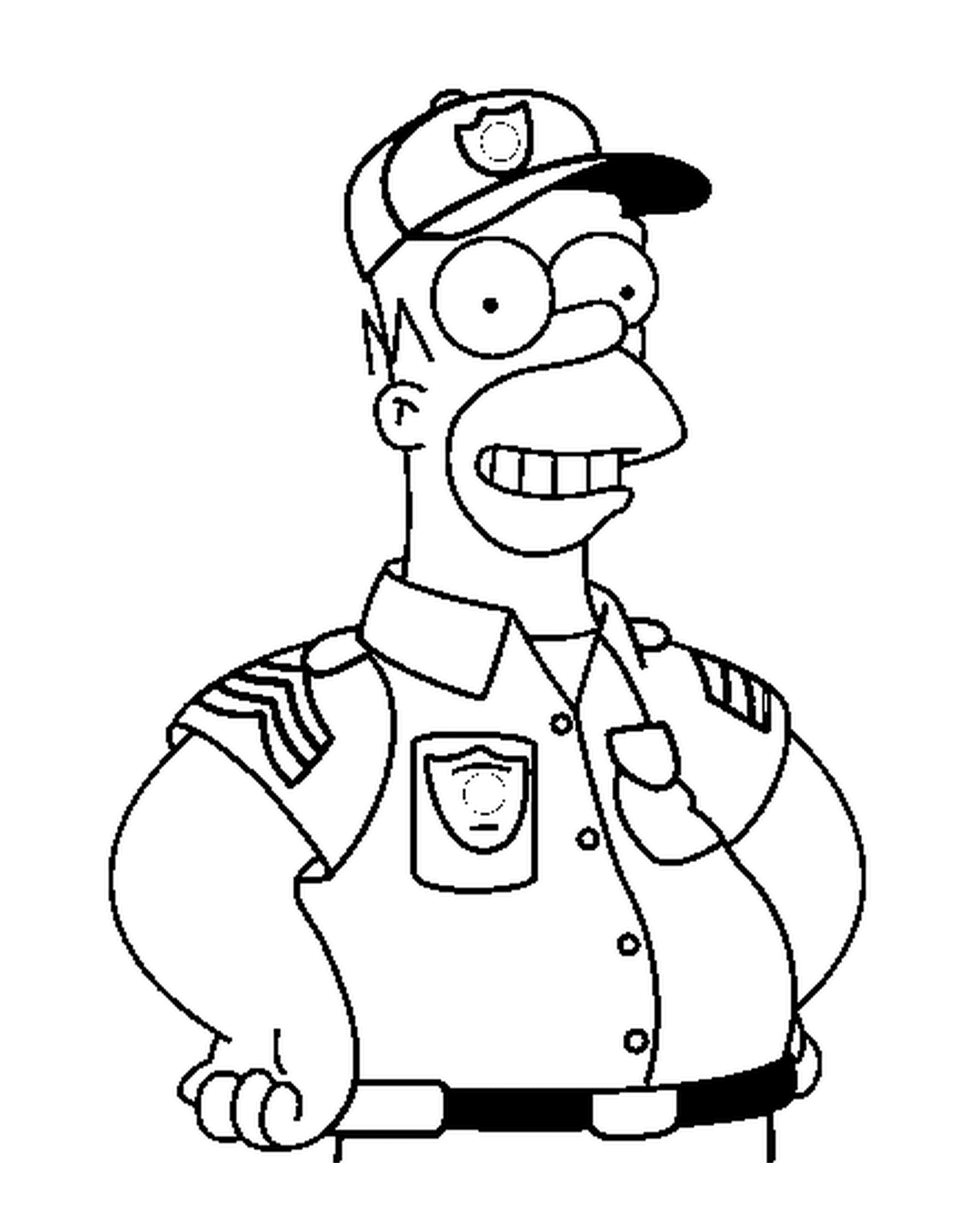  Homer as a brave policeman 