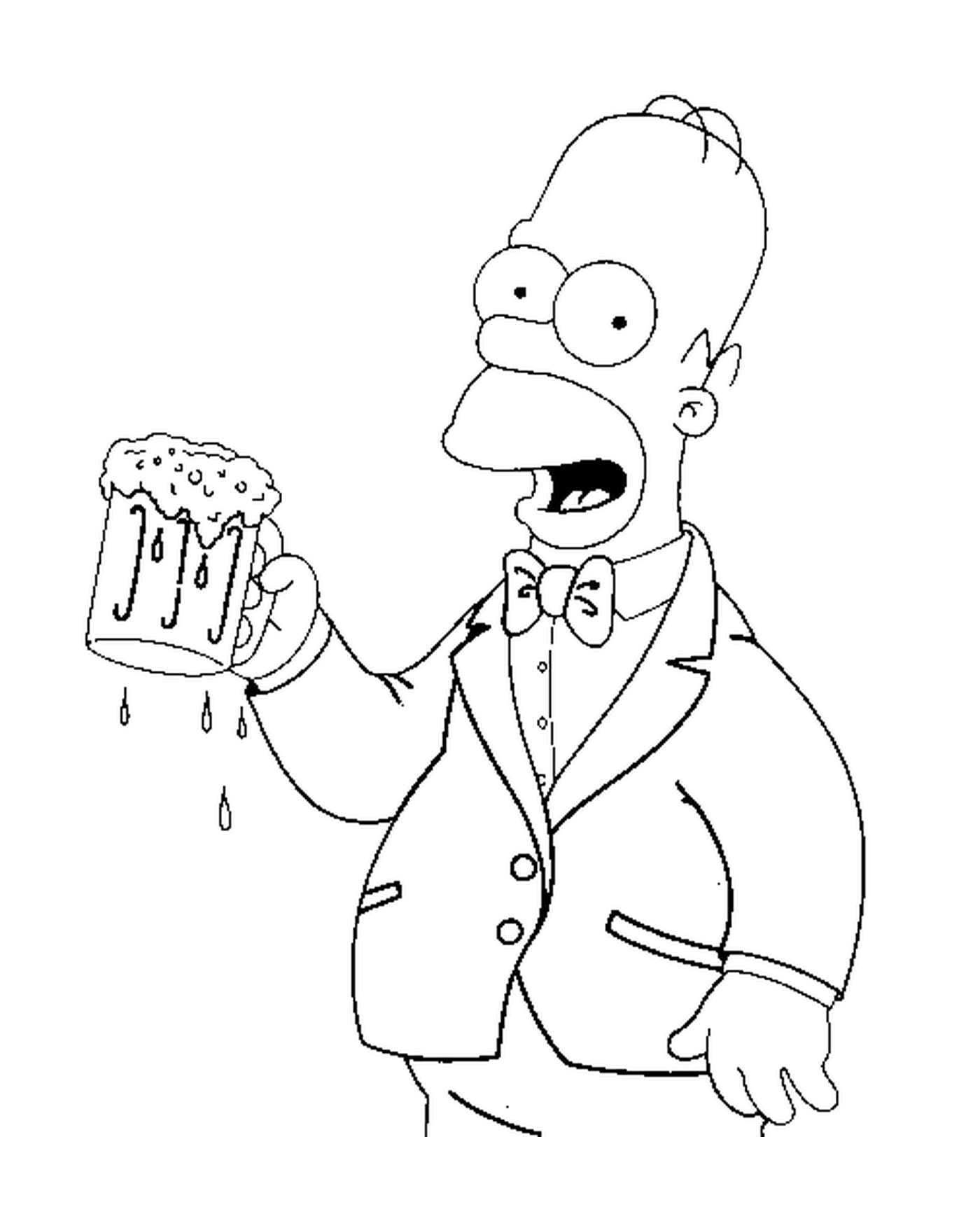  Homer hält ein frisches Bier 