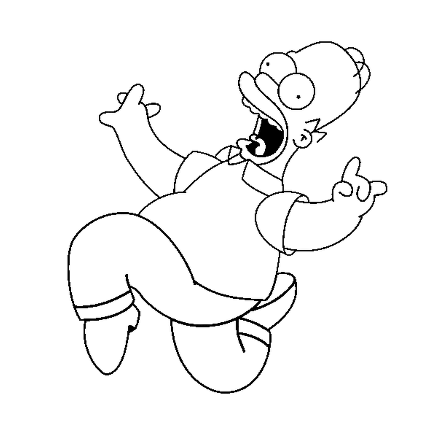  Homer Simpson springt mit Freude 