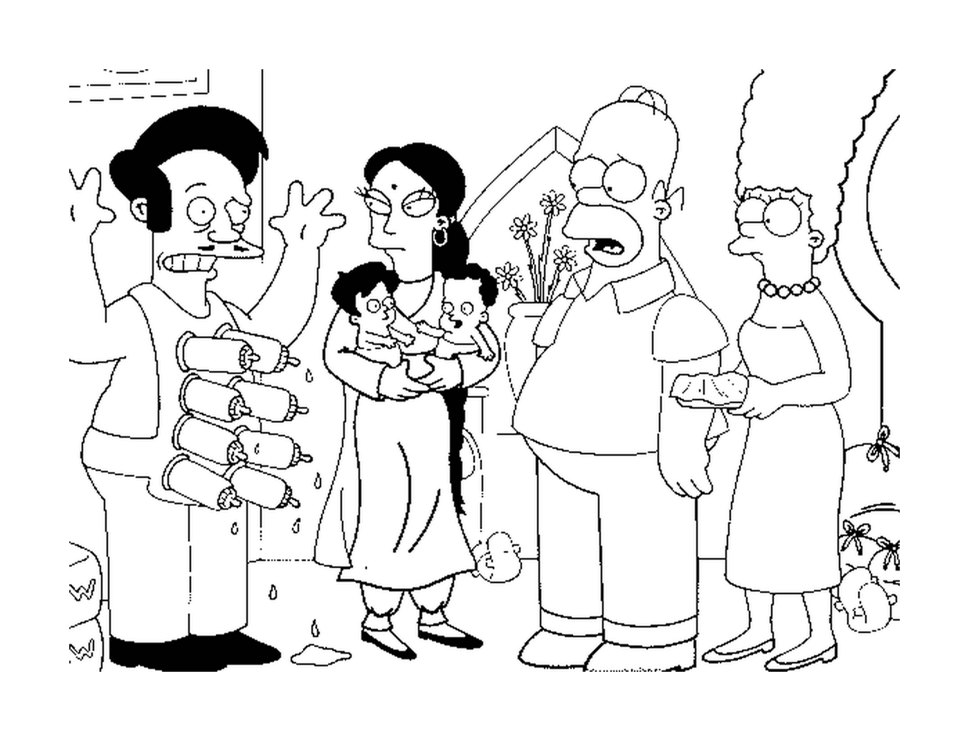  Apu con moglie e figli 