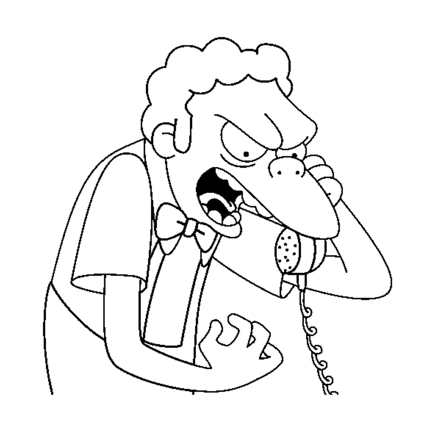  Moe se está enojando por teléfono 