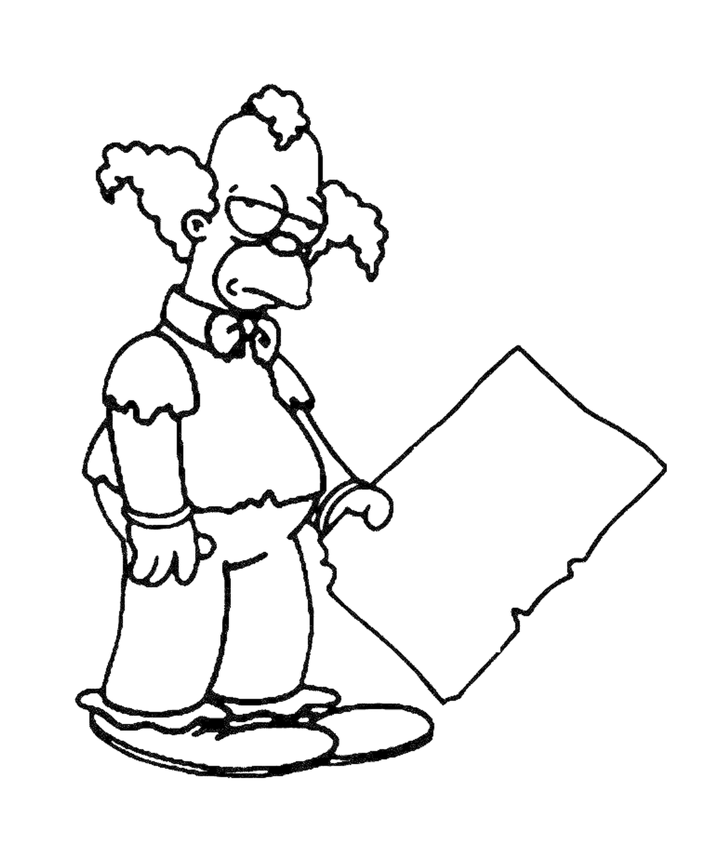  Krusty the disappointed clown, no one holding a sign 