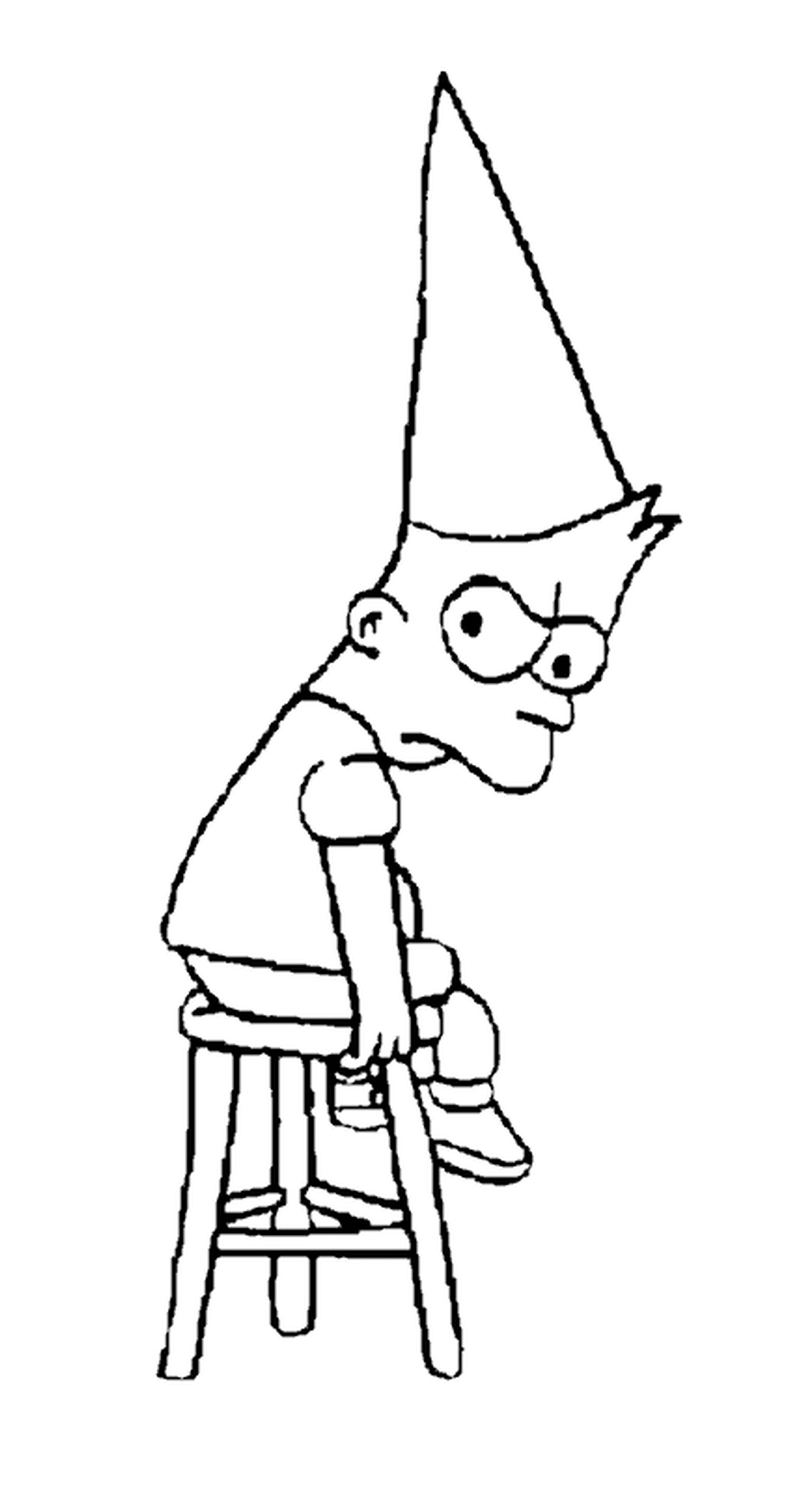  Il cappello di Anne per Bart, uomo seduto con la testa giù 
