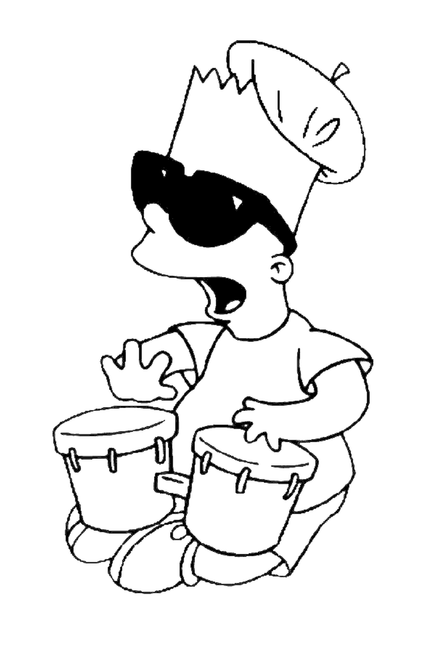  Bart makes music with tam-tams, no one playing an instrument 
