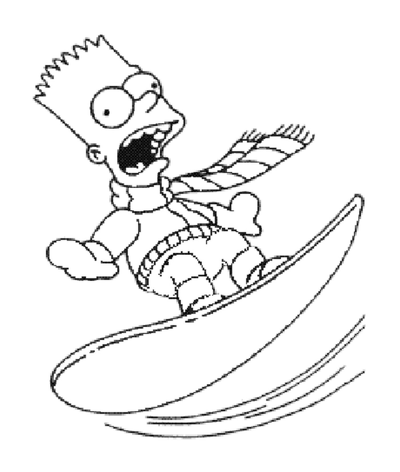  Bart surfs in the snow 