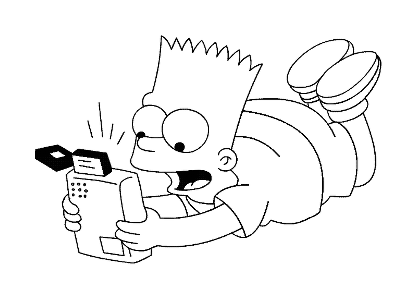  Bart plays with a game console 