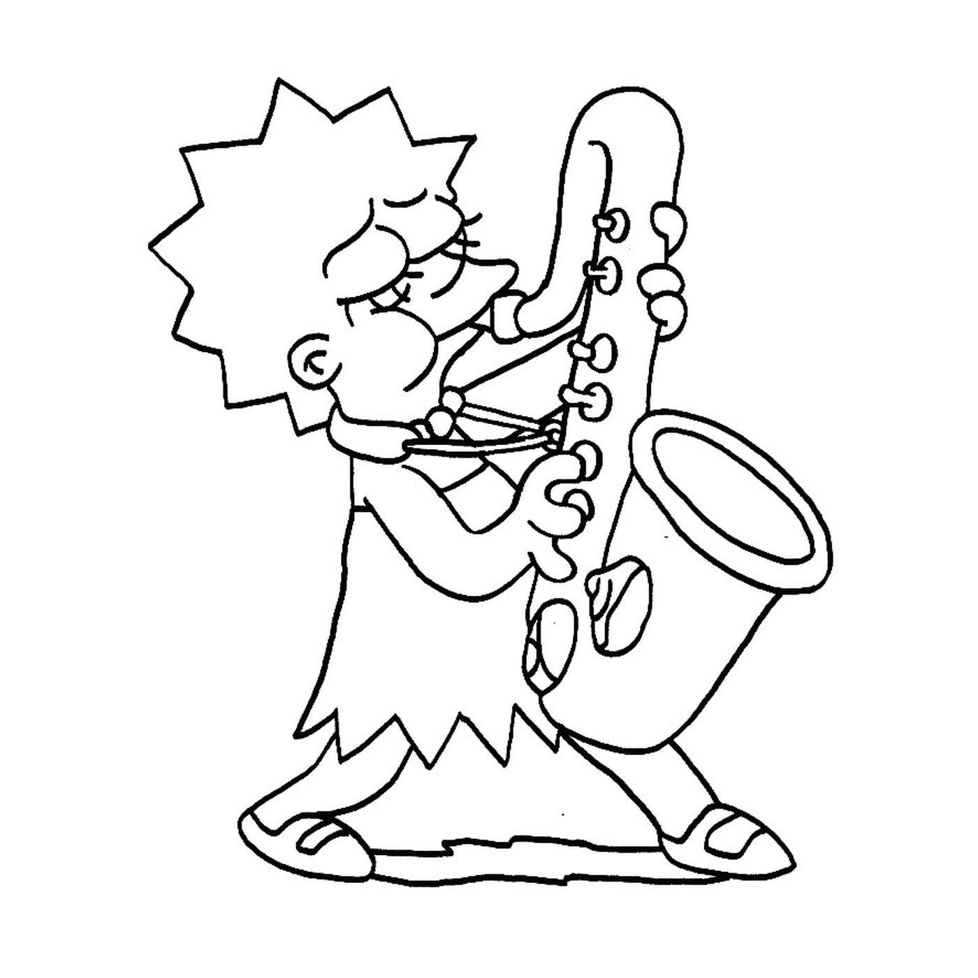  Lisa Simpson toca el saxofón 