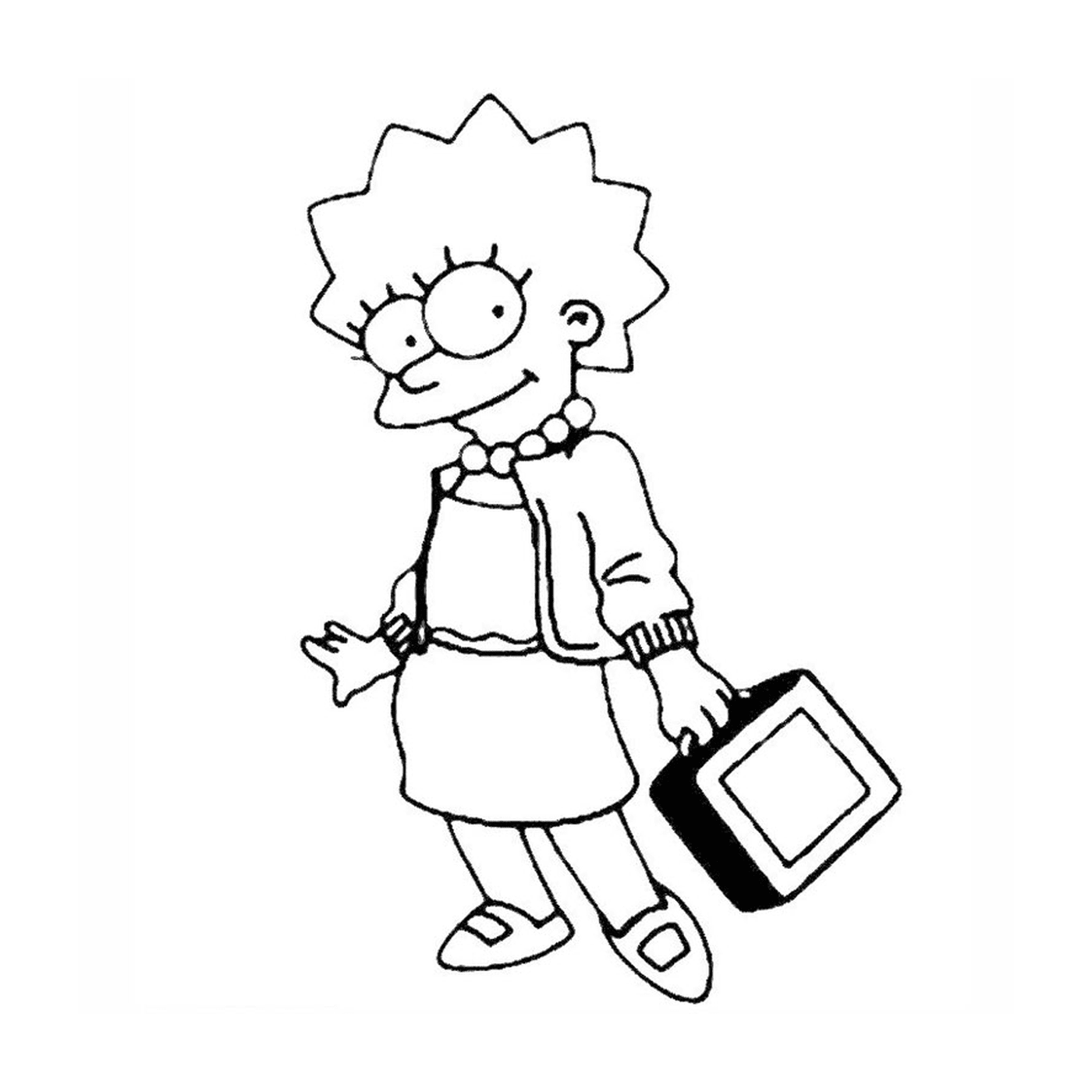  Lisa Simpson mit einem Koffer 