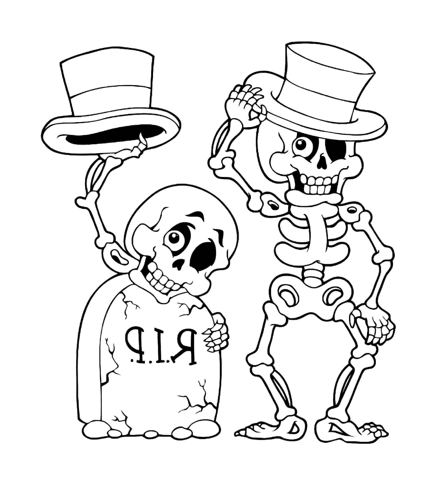  Halloween, skeleton and head of death 