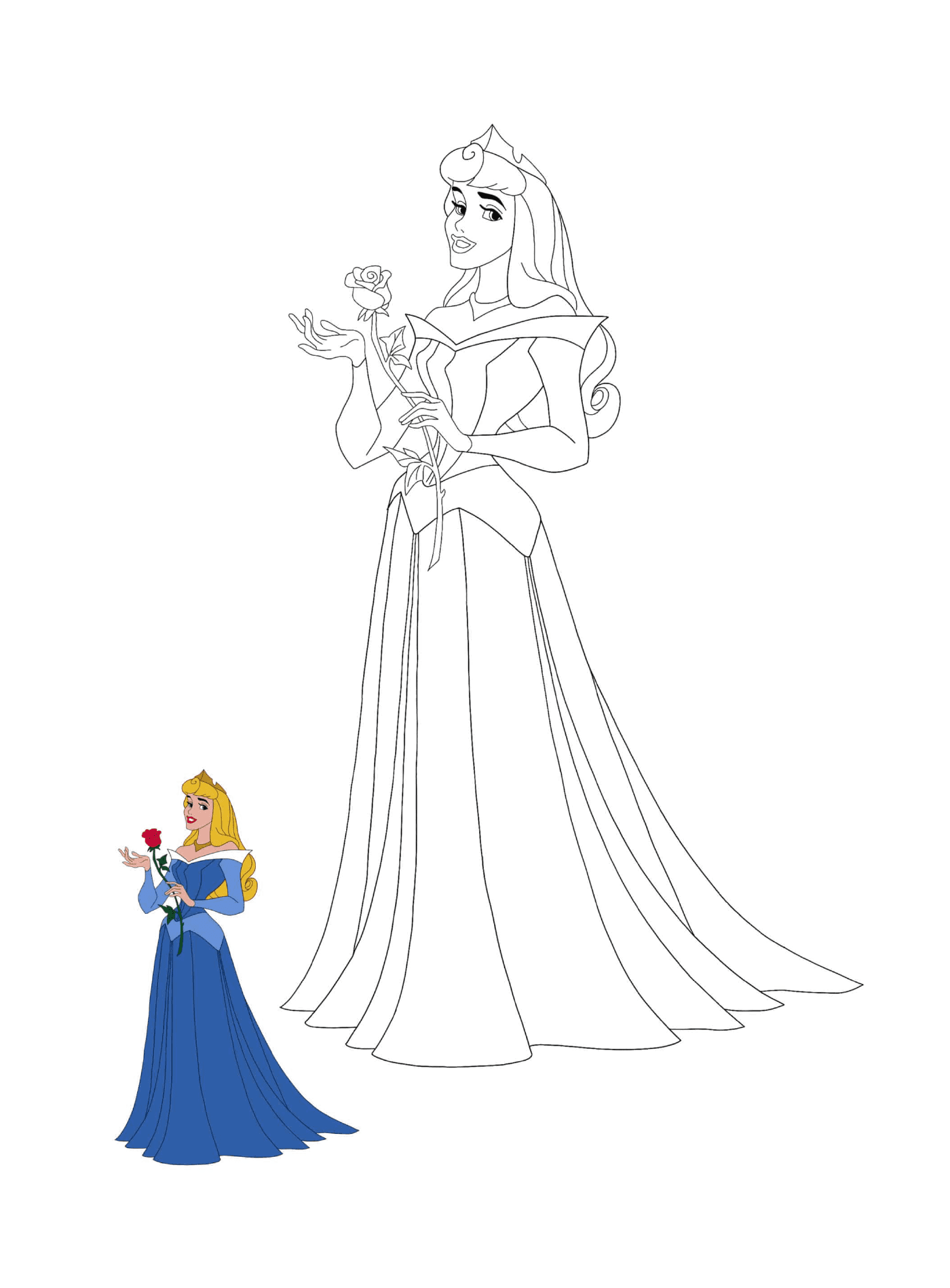  Princess of La Belle au bois dormant (Disney) with rose 