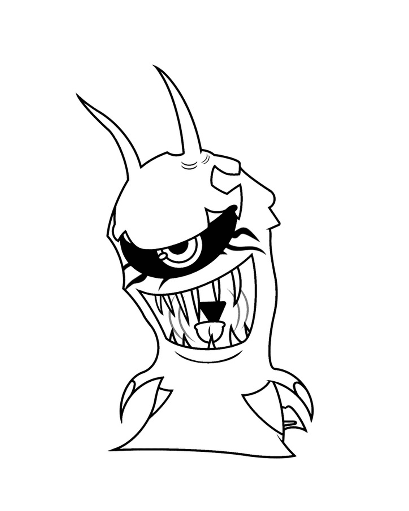  Frostfang, Karikatur Monster mit großen Zähnen 