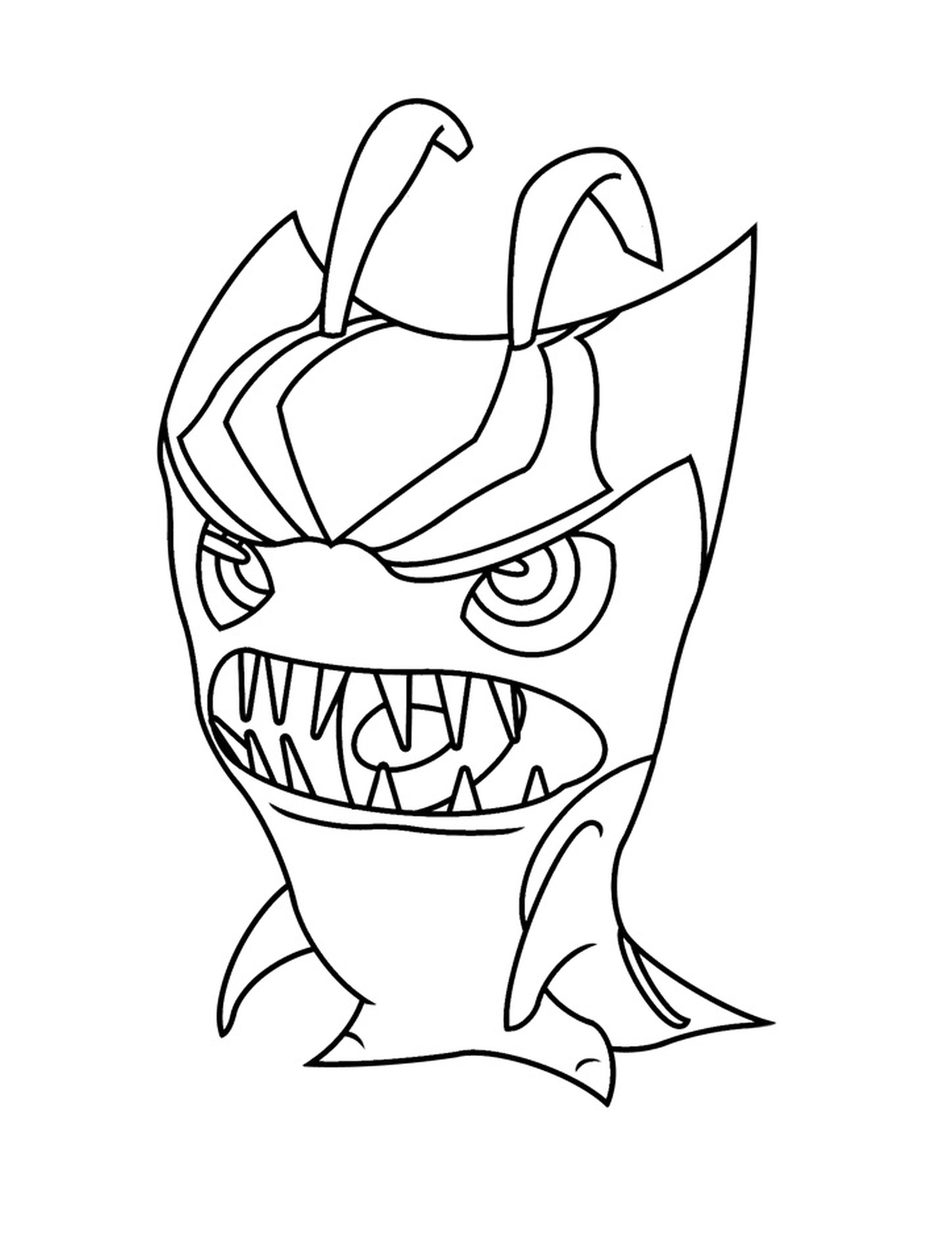  Grimmstoner, cabeza de monstruo con cara 